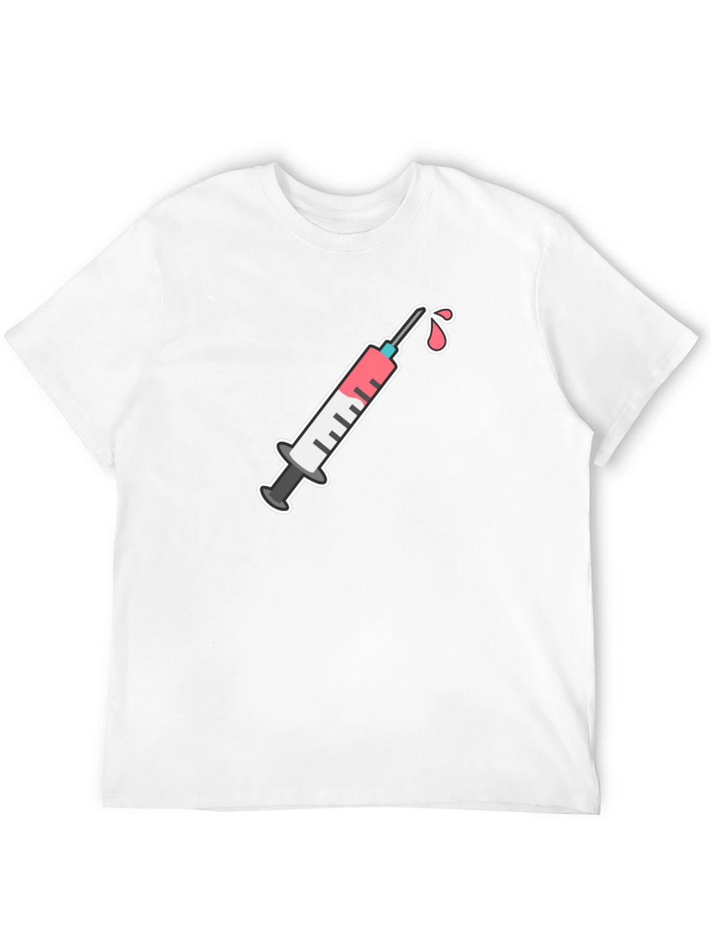 Black T-Shirt with Syringe Graphic