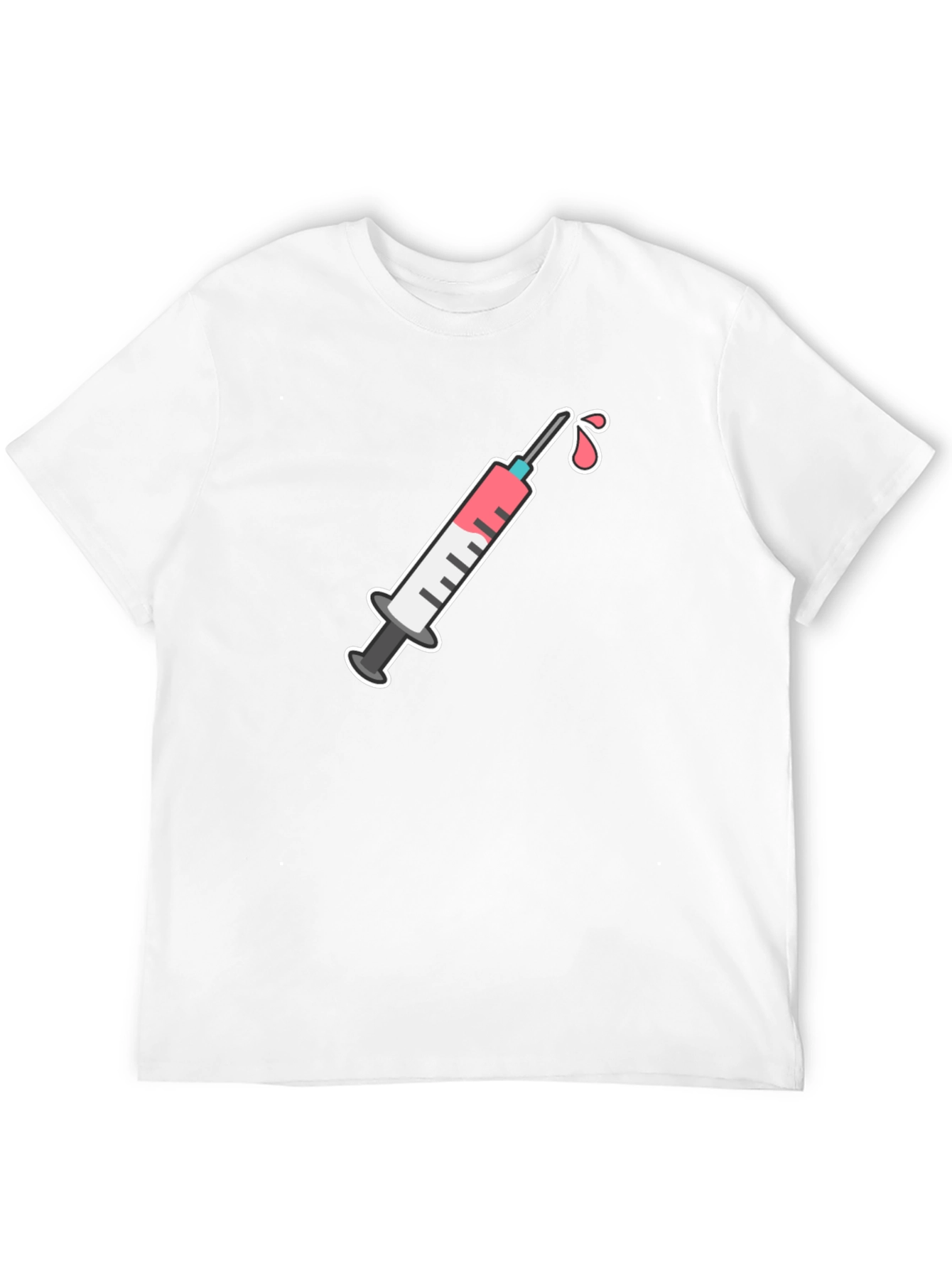 Black T-Shirt with Syringe Graphic