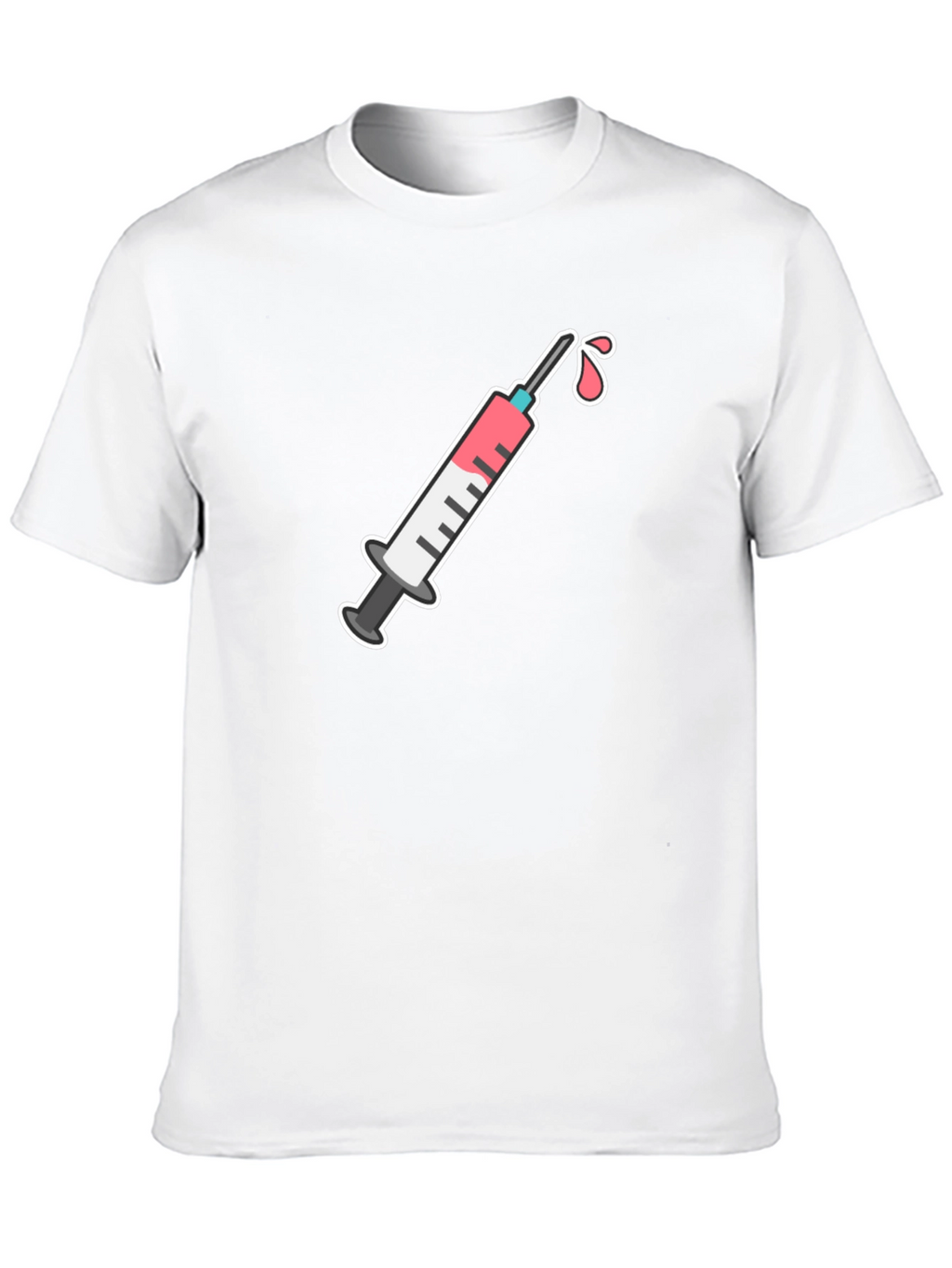 Black T-Shirt with Syringe Graphic