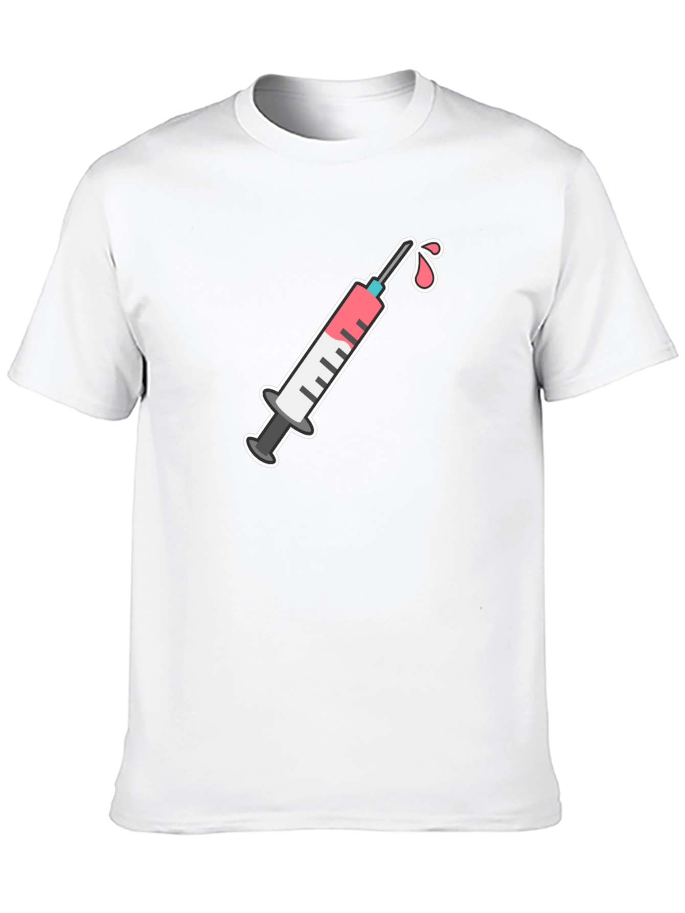 Black T-Shirt with Syringe Graphic