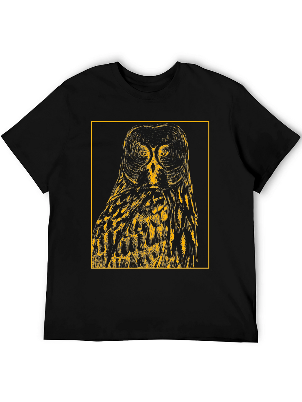 Owl Graphic Tee - Mens Black Cotton T-Shirt