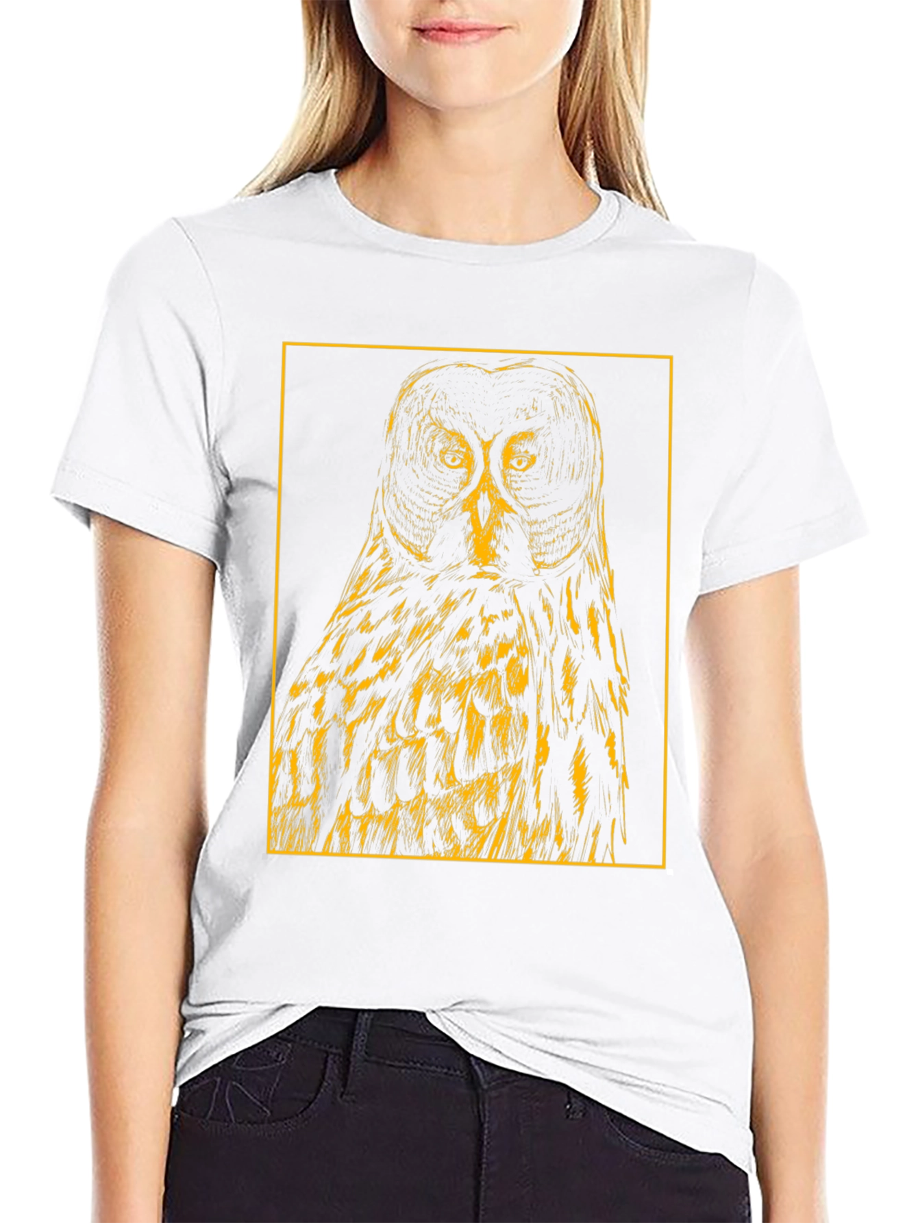 Owl Graphic Tee - Mens Black Cotton T-Shirt