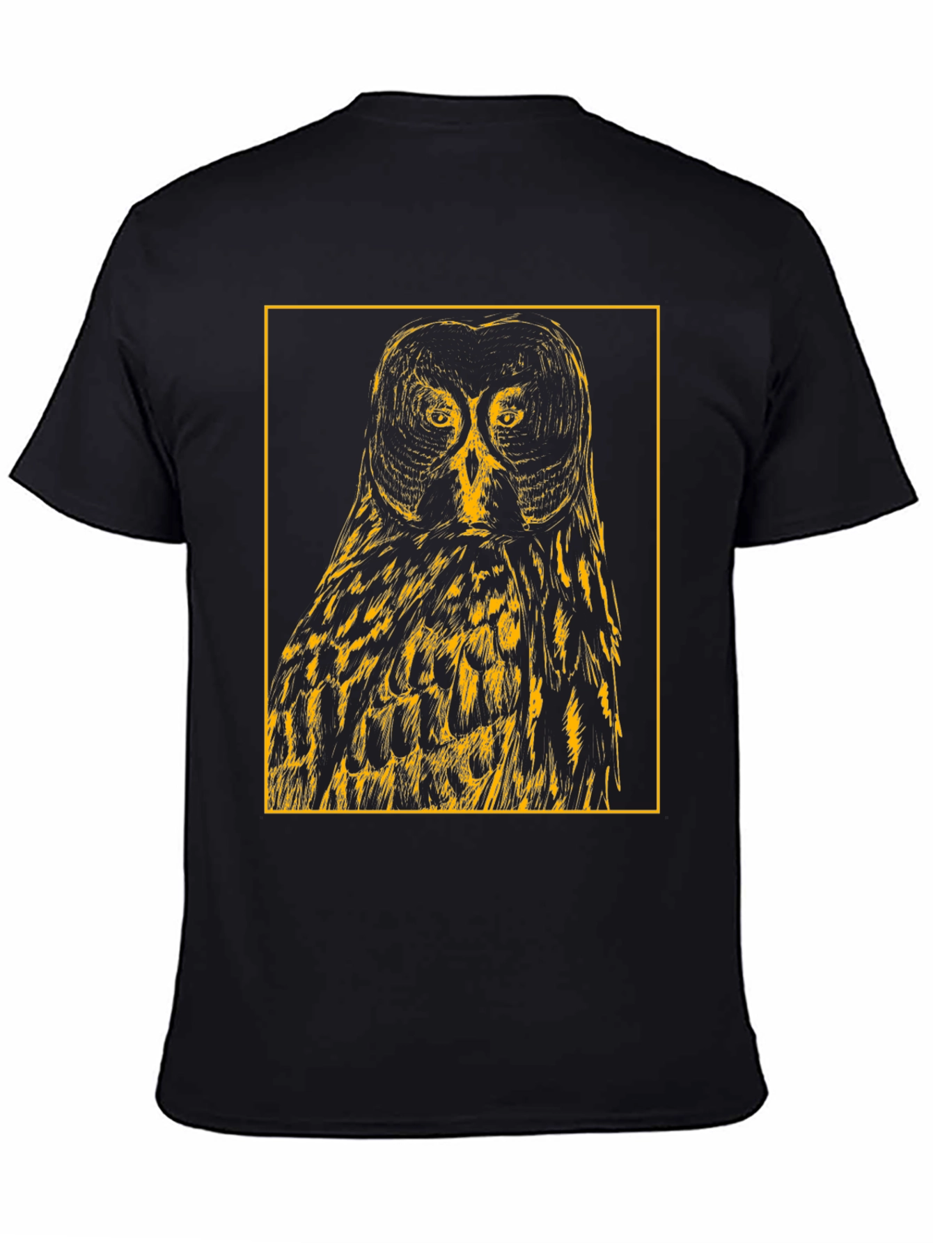 Owl Graphic Tee - Mens Black Cotton T-Shirt