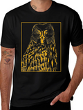 Owl Graphic Tee - Mens Black Cotton T-Shirt