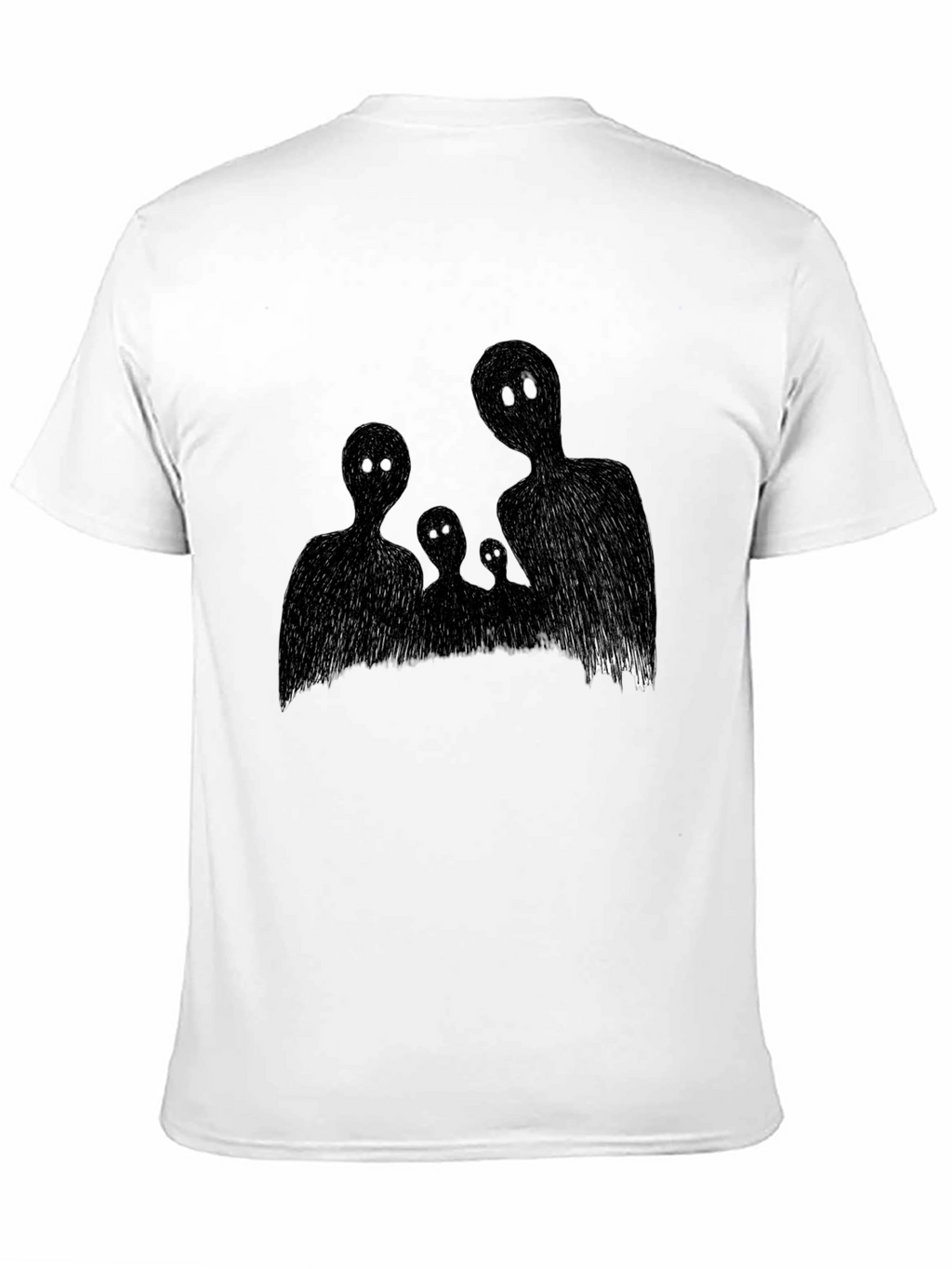 Abstract Family Graphic Black T-Shirt