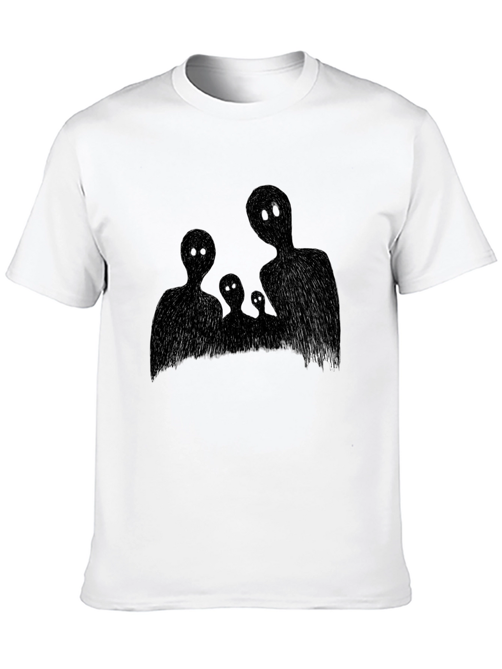 Abstract Family Graphic Black T-Shirt