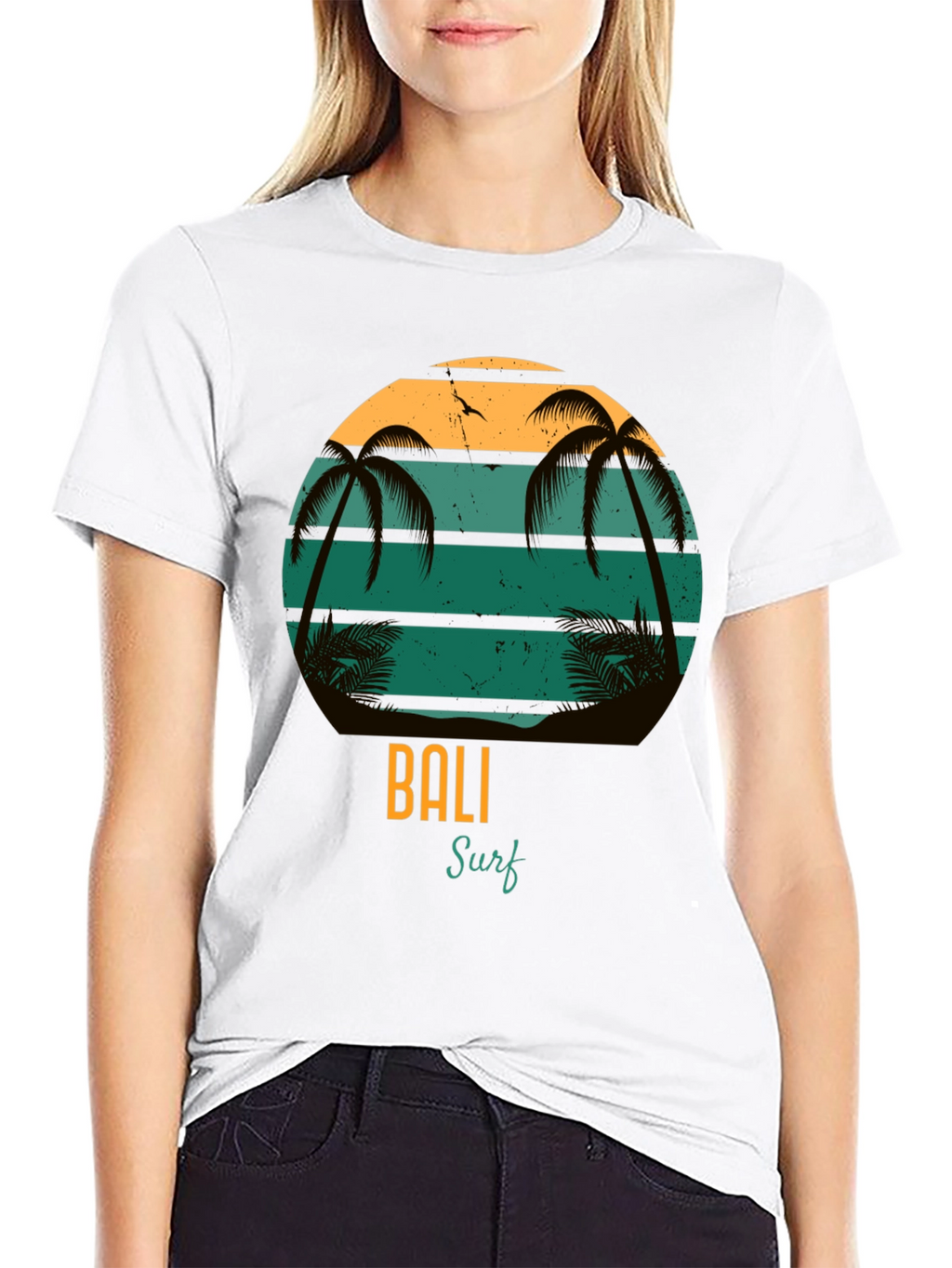 Bali Surf Graphic T-Shirt - Tropical Beach Design