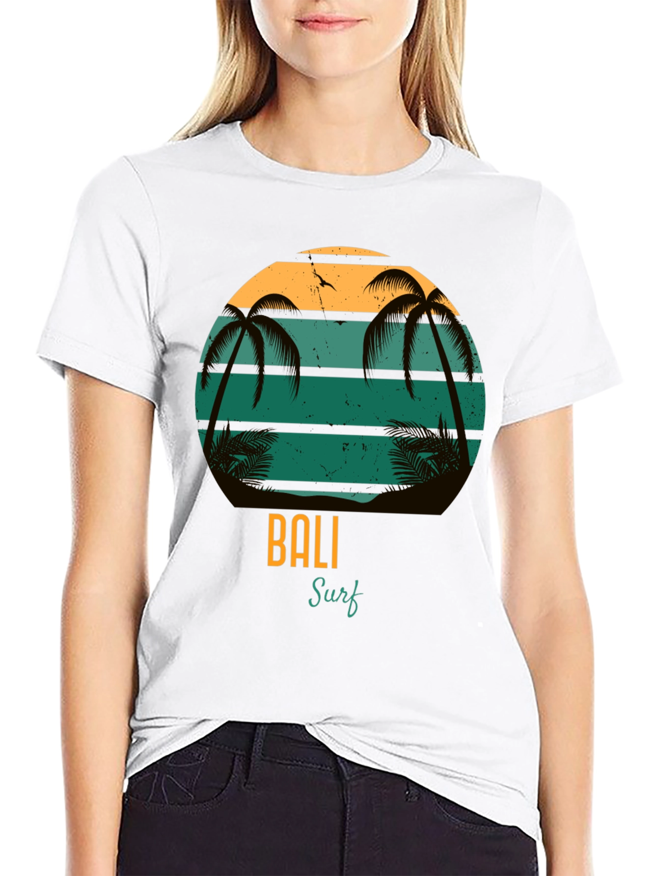 Bali Surf Graphic T-Shirt - Tropical Beach Design