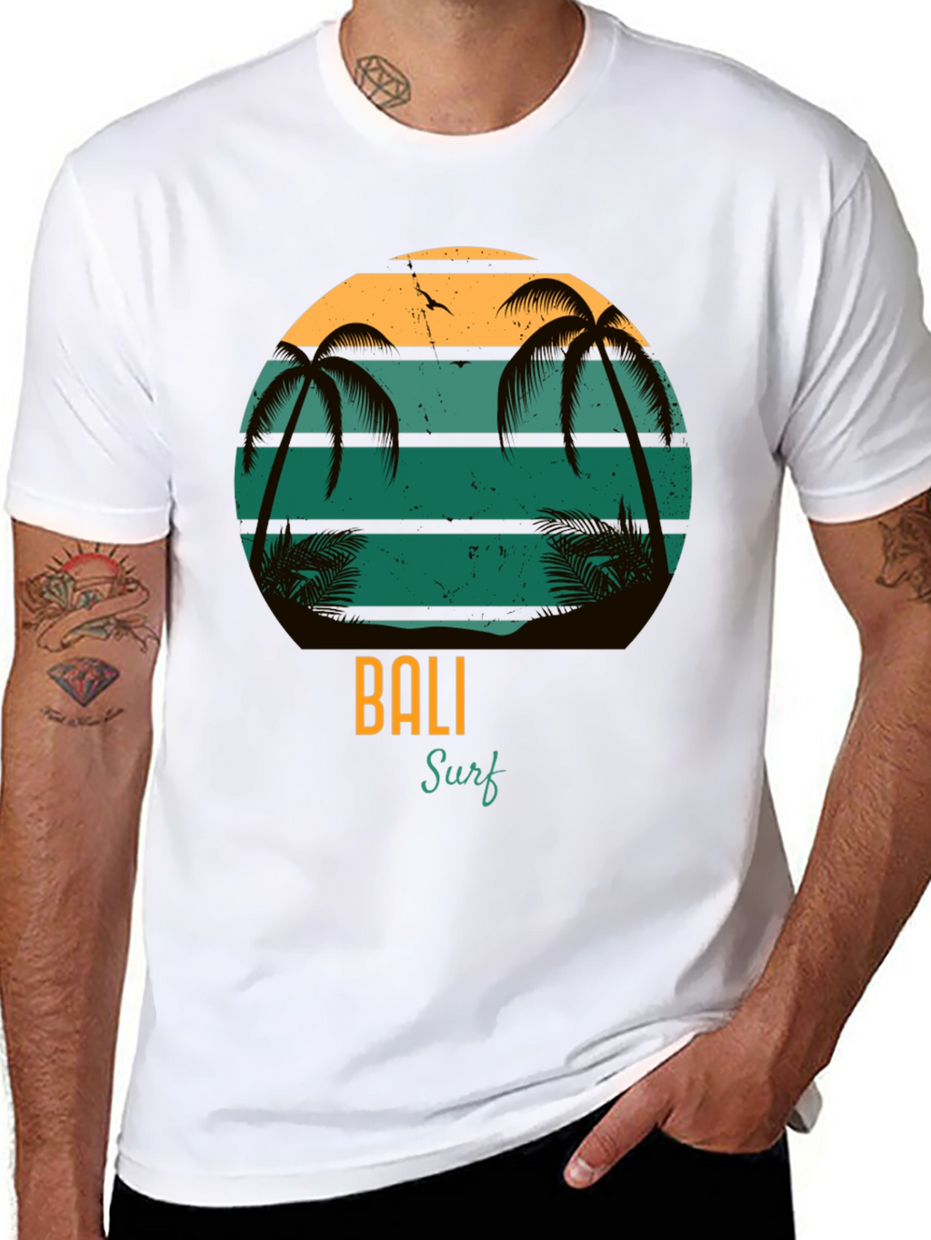 Bali Surf Graphic T-Shirt - Tropical Beach Design