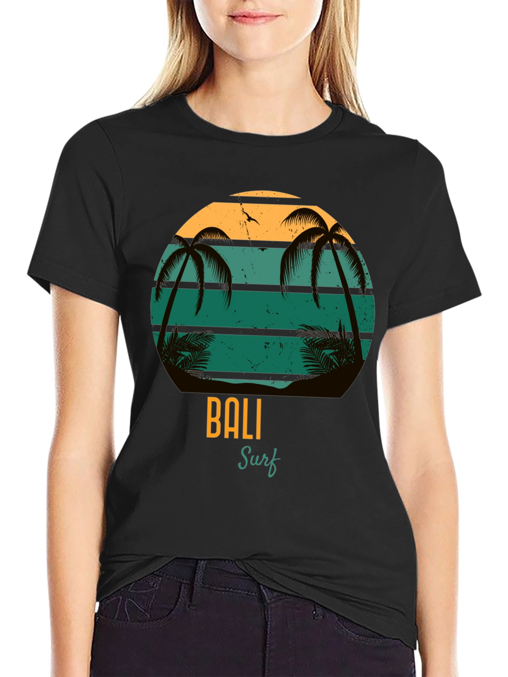 Bali Surf Graphic T-Shirt - Tropical Beach Design