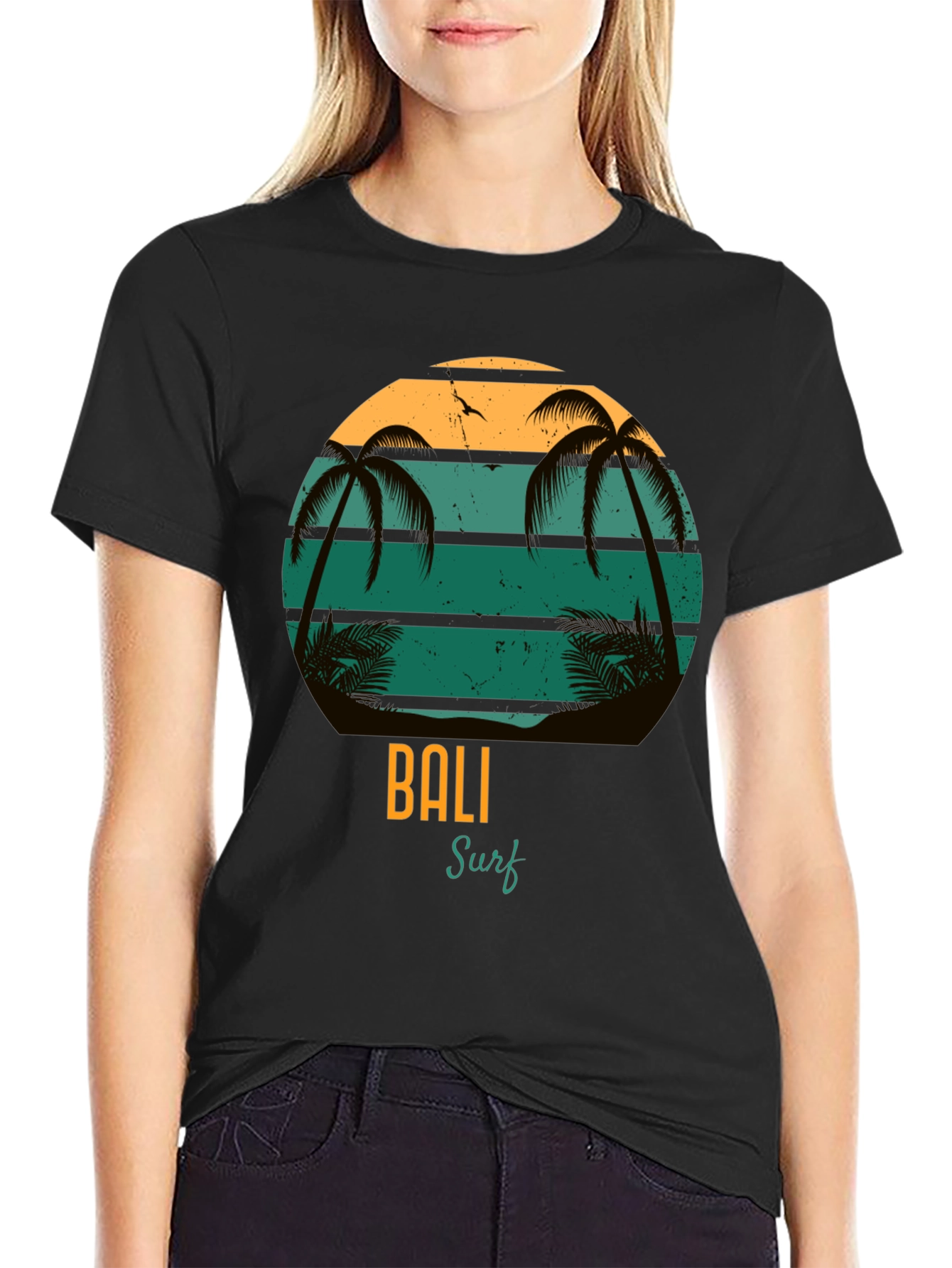 Bali Surf Graphic T-Shirt - Tropical Beach Design