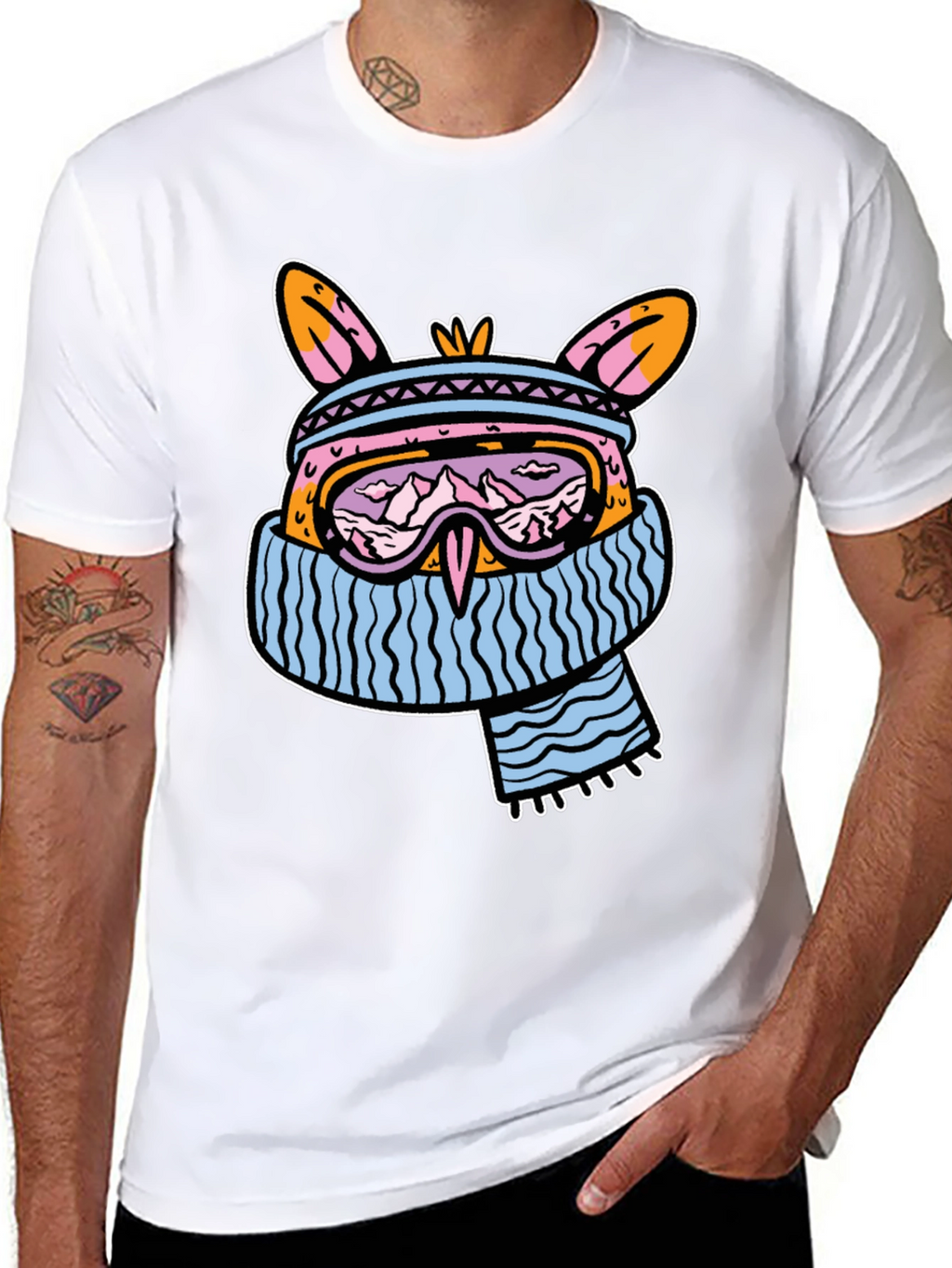 Cool Winter Bunny Graphic T-Shirt