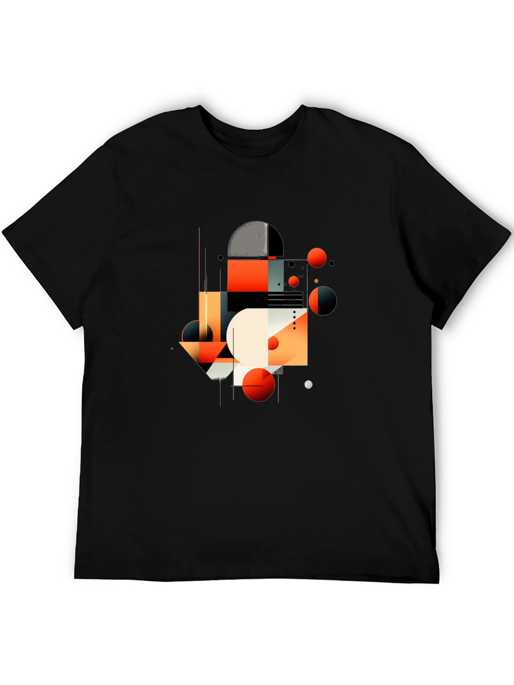 Abstract Geometric Graphic Black T-Shirt