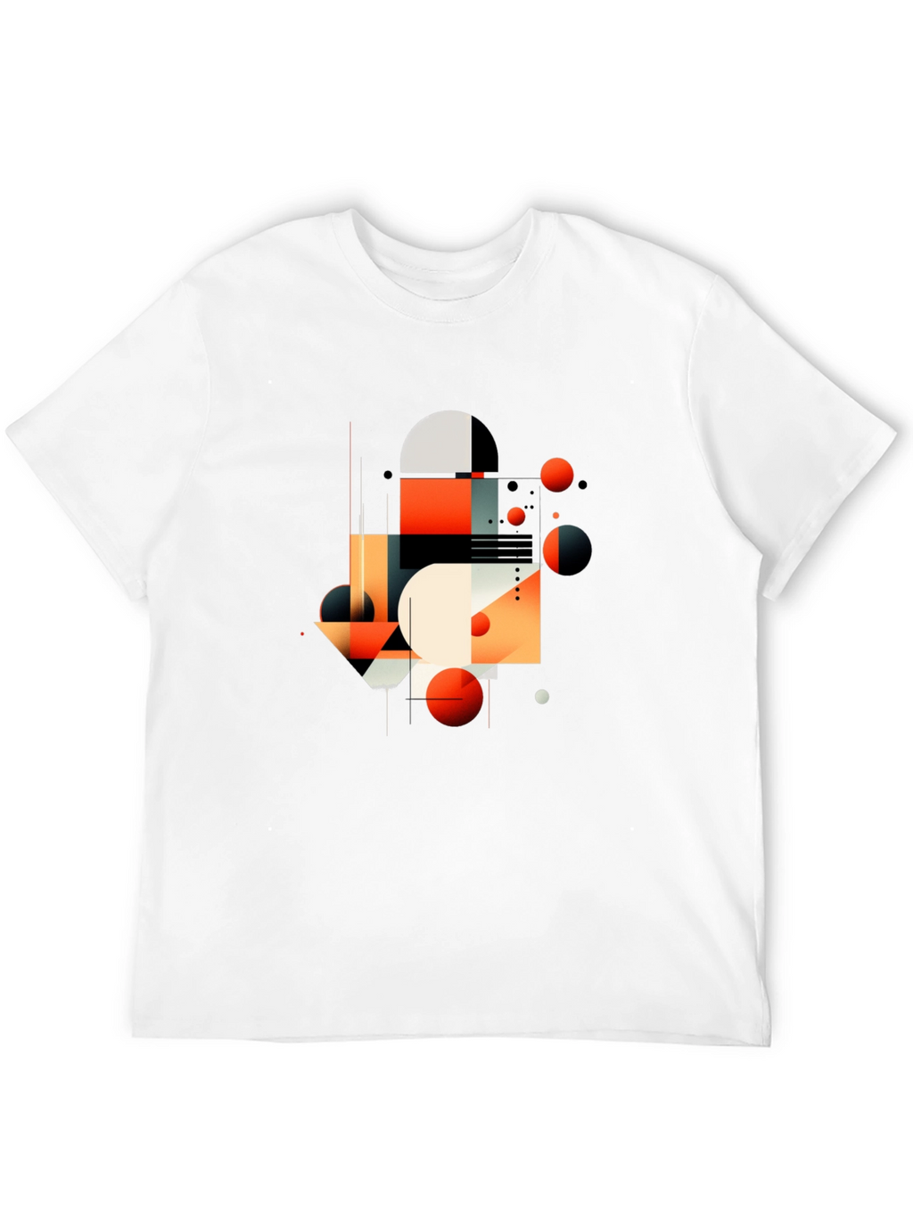 Abstract Geometric Graphic Black T-Shirt
