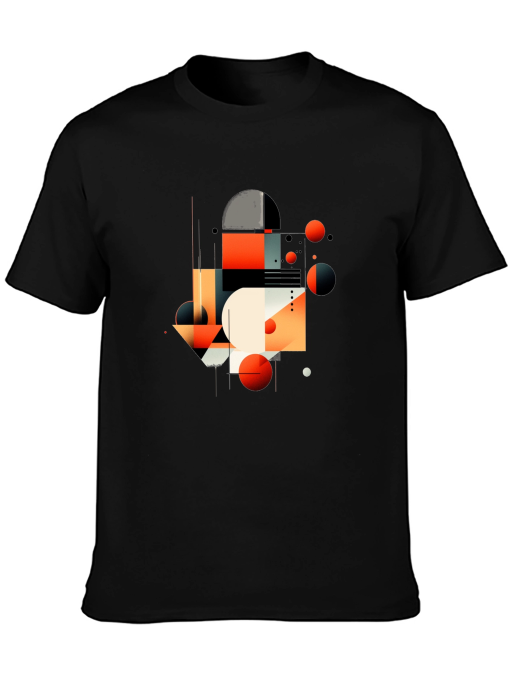 Abstract Geometric Graphic Black T-Shirt