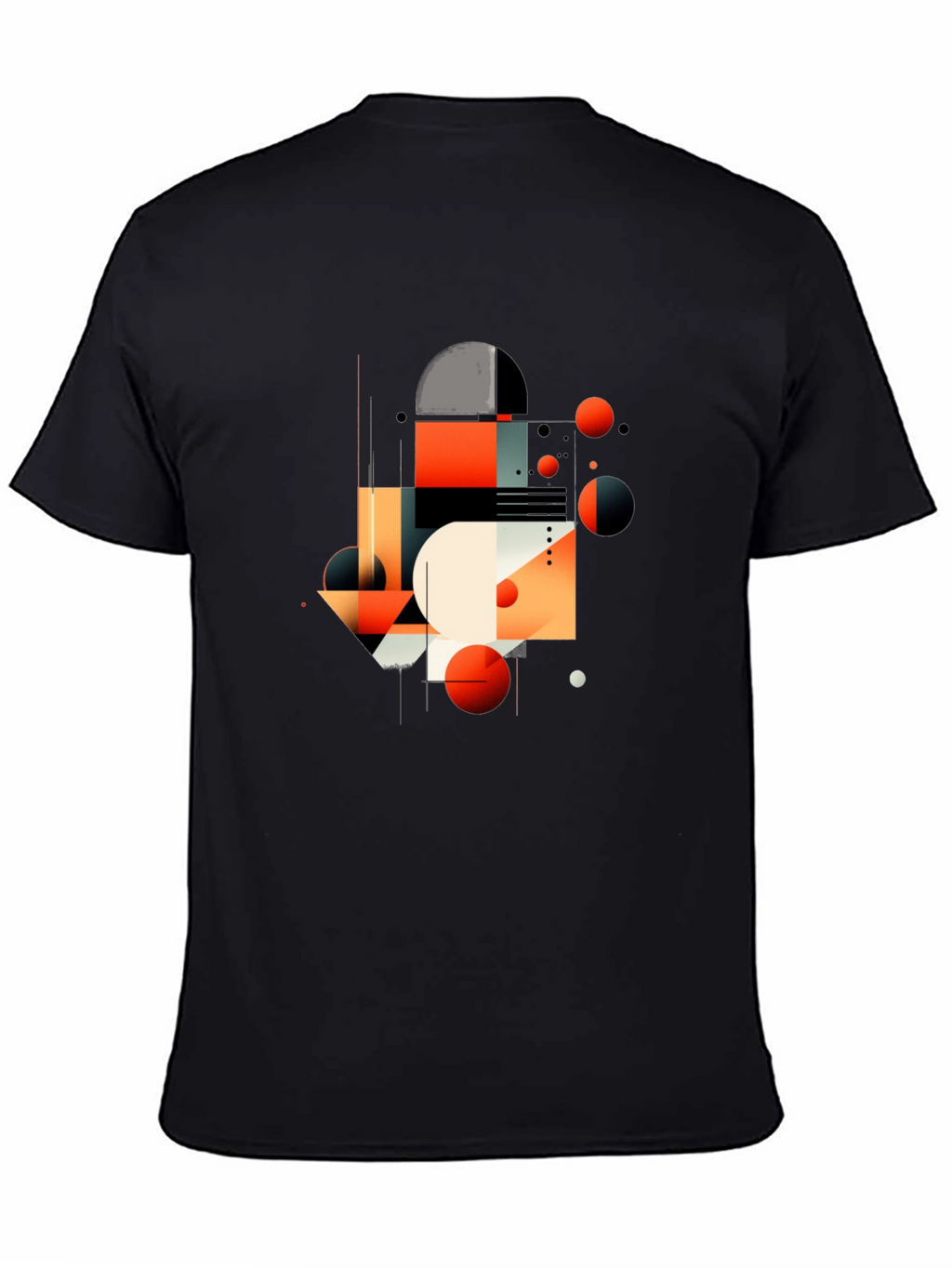 Abstract Geometric Graphic Black T-Shirt