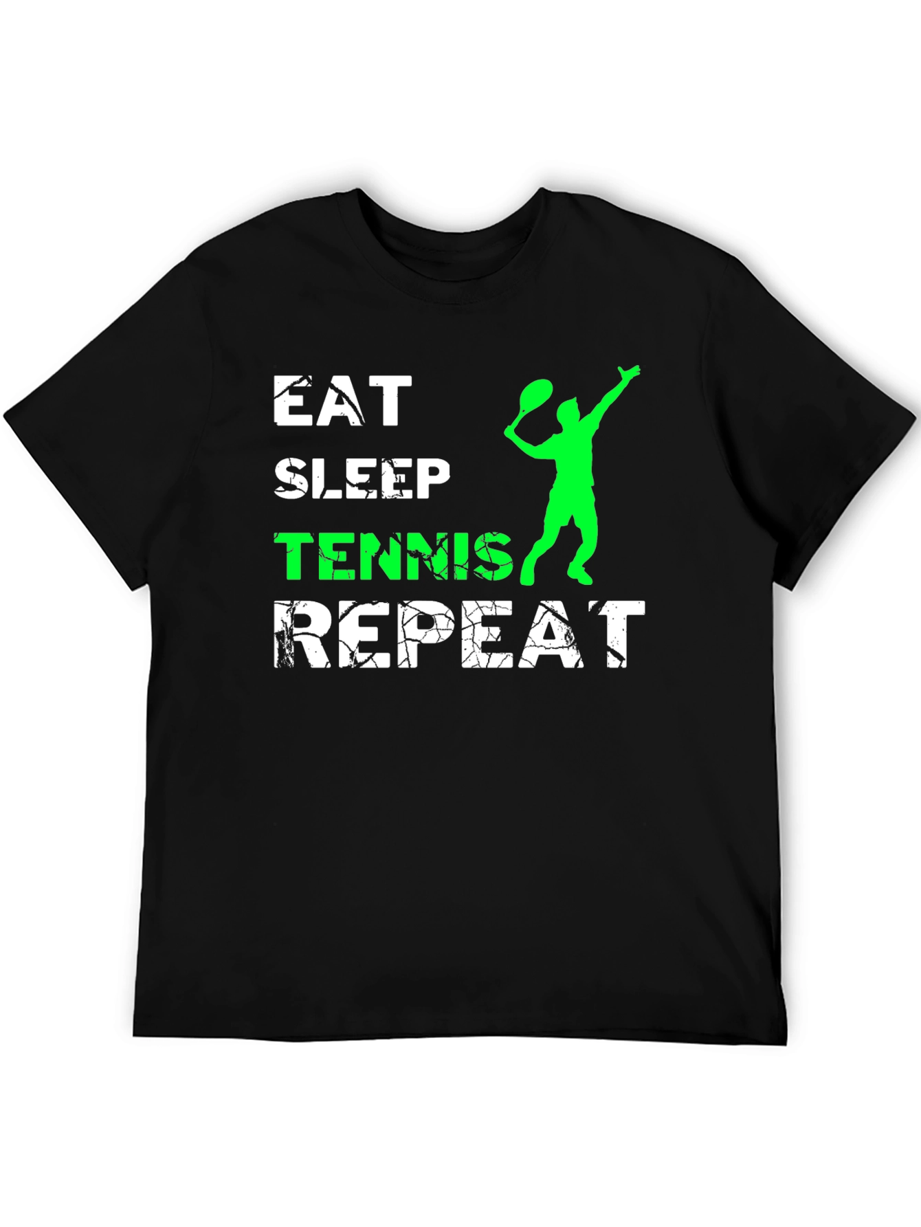 Eat Sleep Tennis Repeat Black T-Shirt