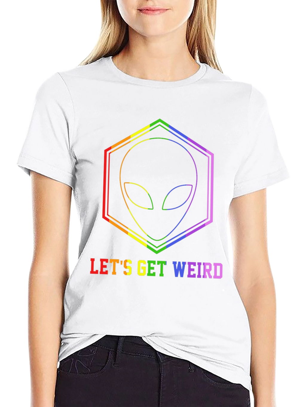 Rainbow Alien Graphic Tee - Lets Get Weird!