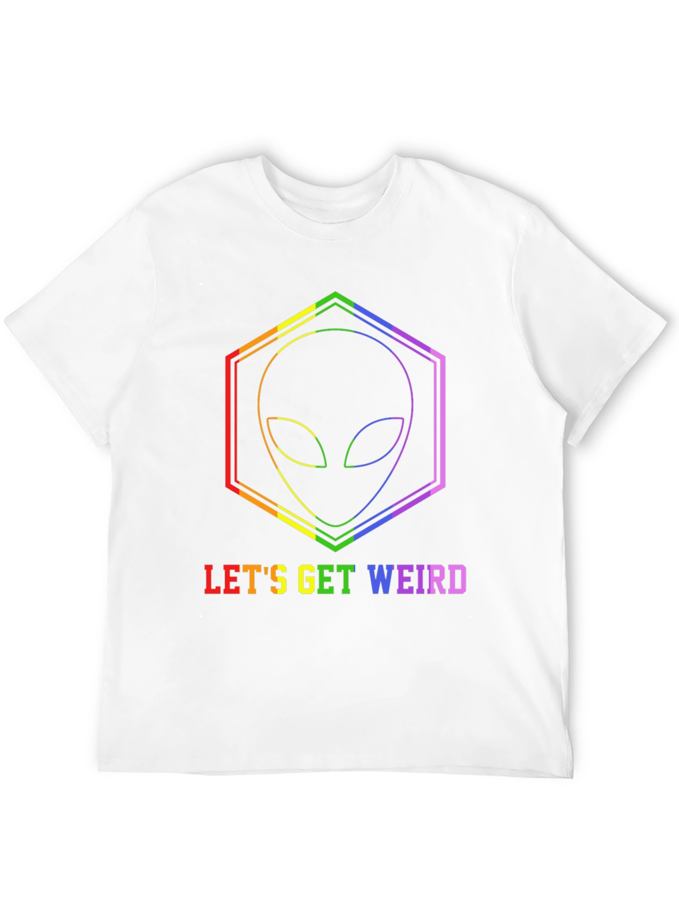Rainbow Alien Graphic Tee - Lets Get Weird!