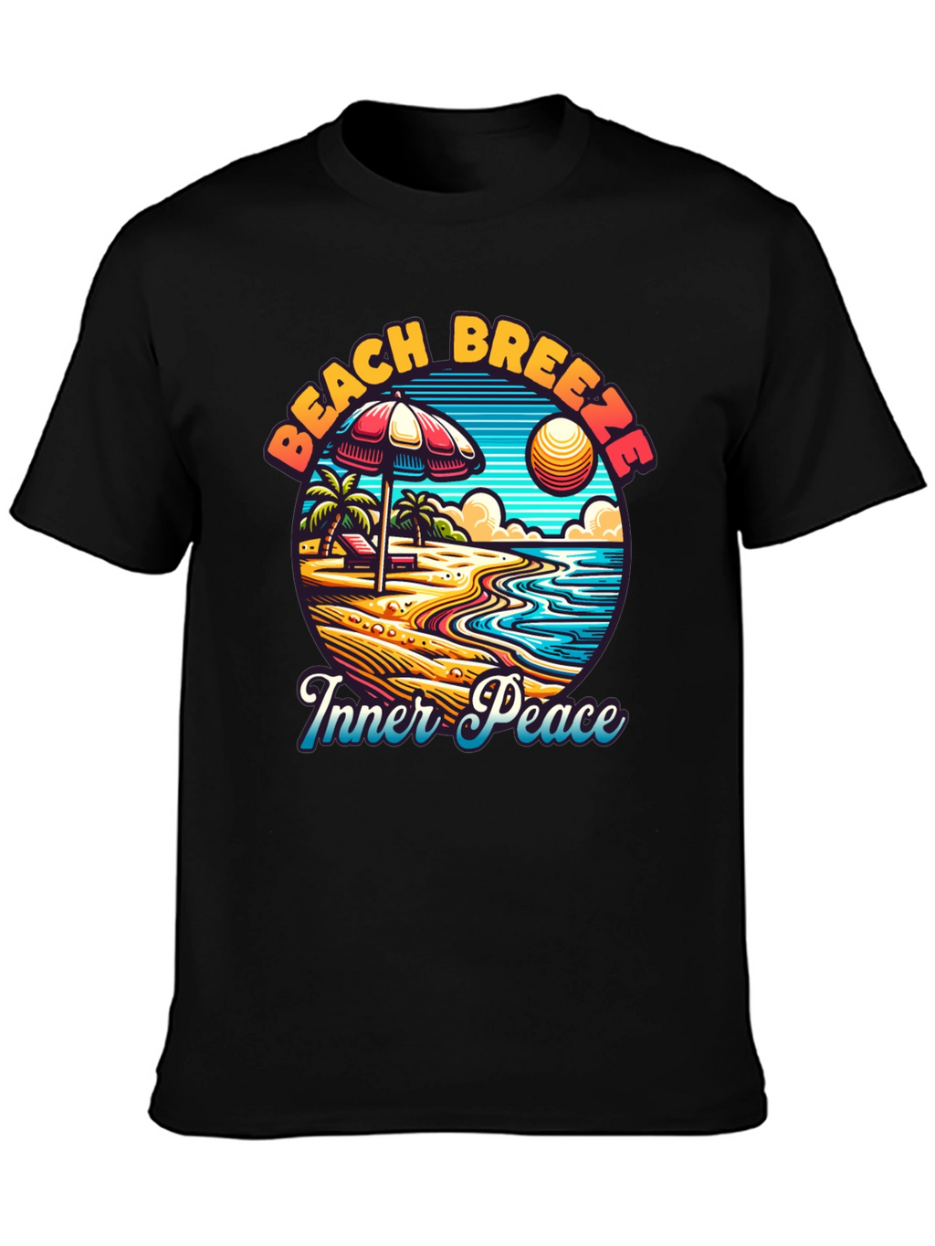 Beach Breeze Inner Peace Black T-Shirt