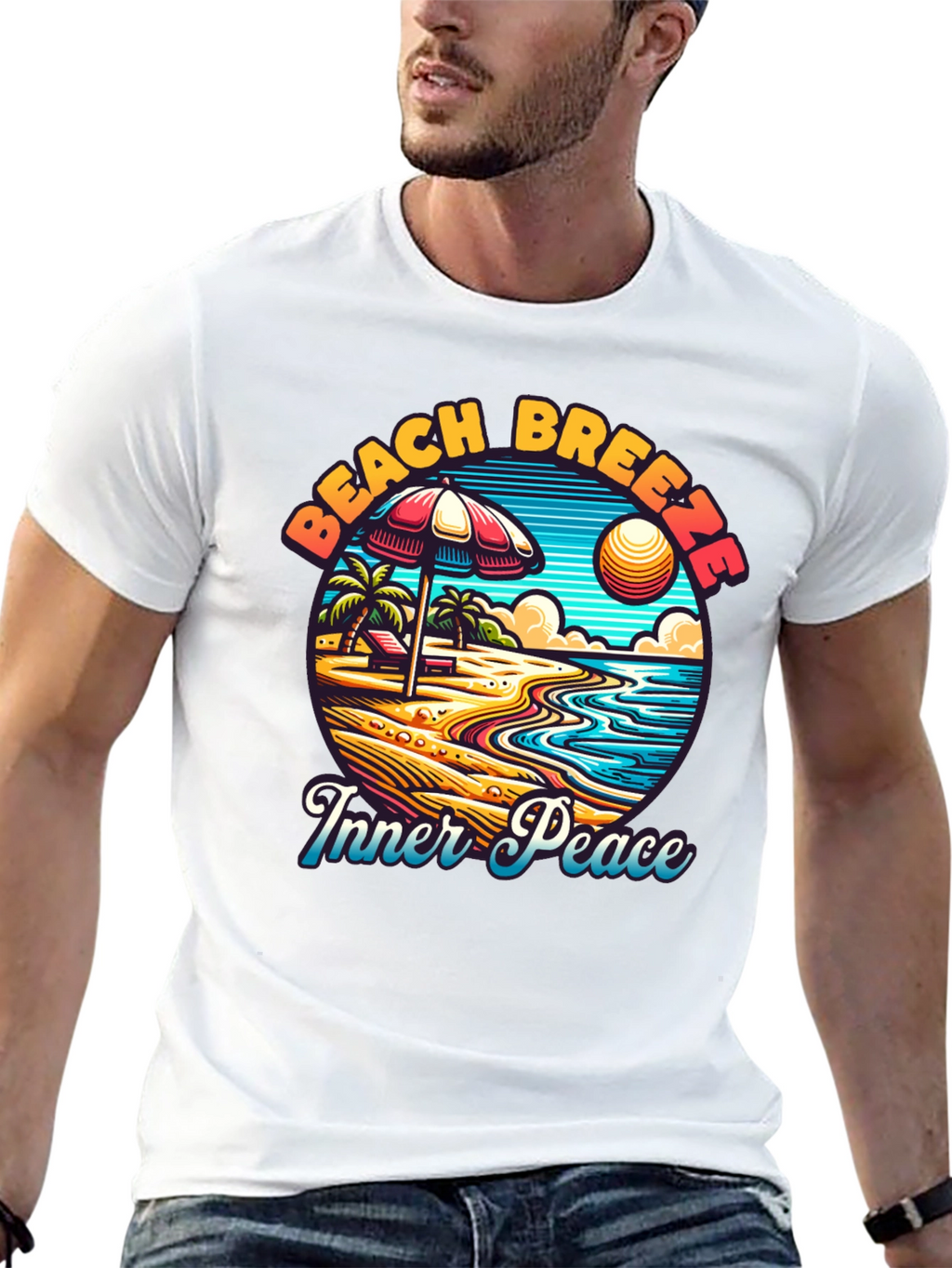Beach Breeze Inner Peace Black T-Shirt