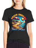 Beach Breeze Inner Peace Black T-Shirt