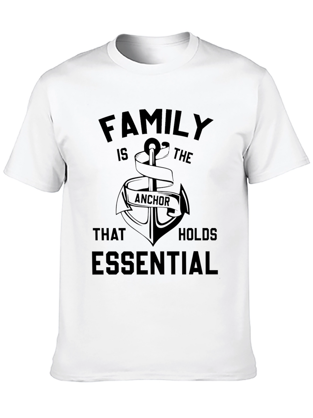 Family Anchor Essential Black T-Shirt