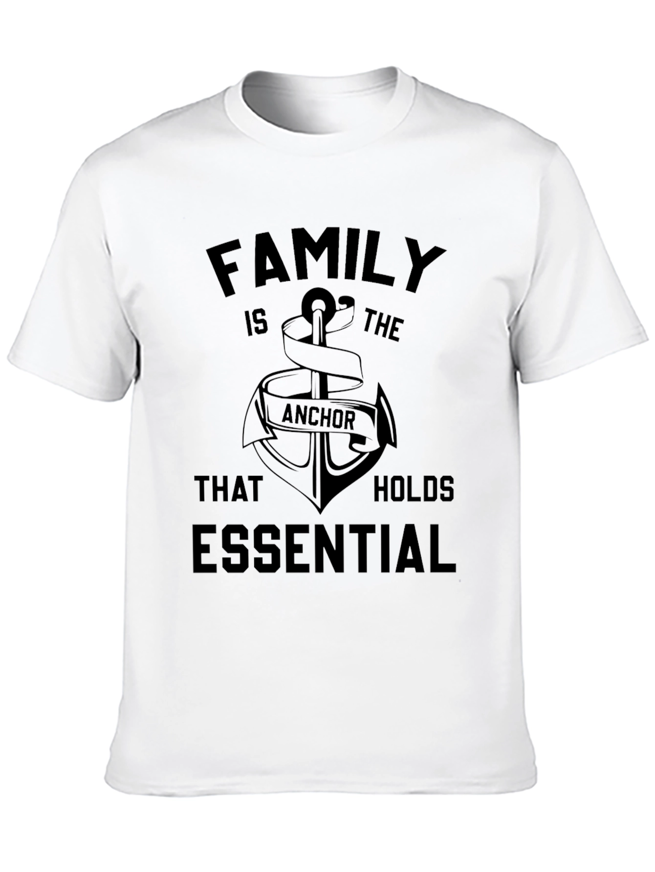 Family Anchor Essential Black T-Shirt