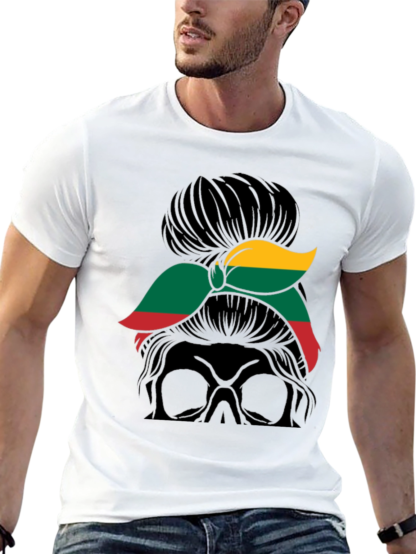 Lithuania Flag Messy Bun T-Shirt