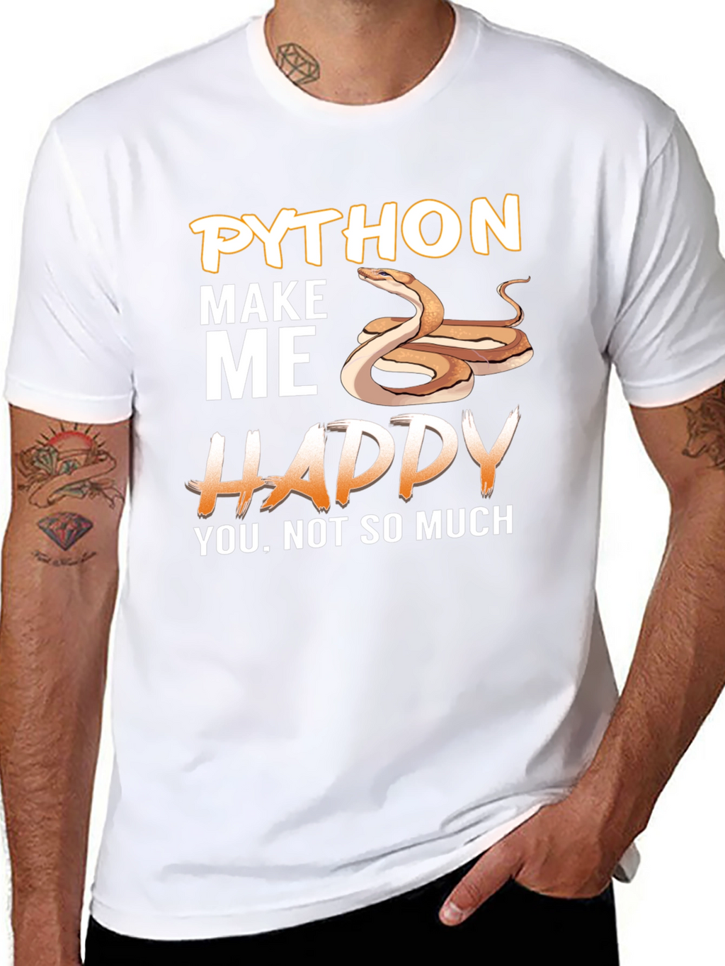 Python Makes Me Happy Graphic T-Shirt