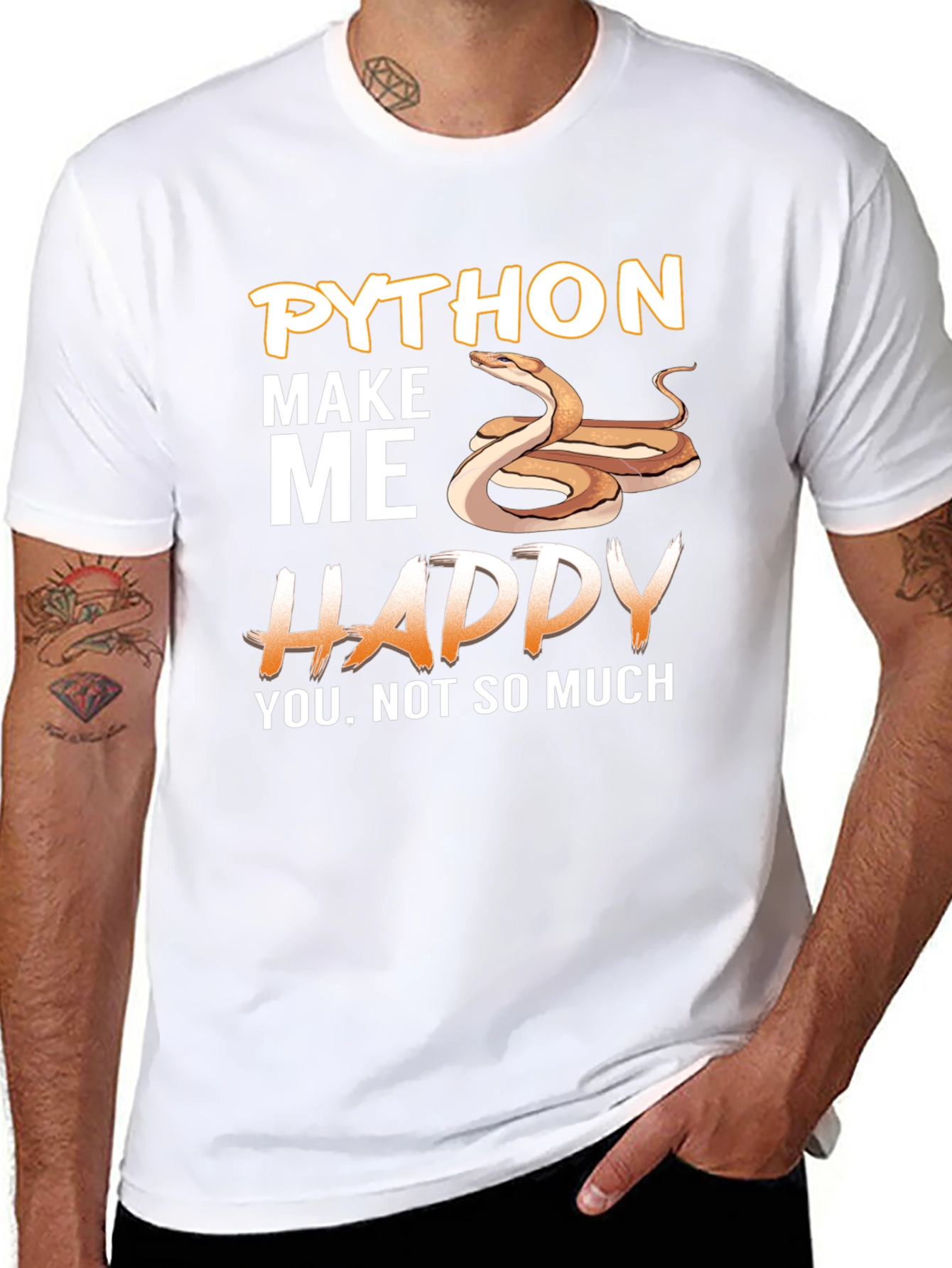 Python Makes Me Happy Graphic T-Shirt