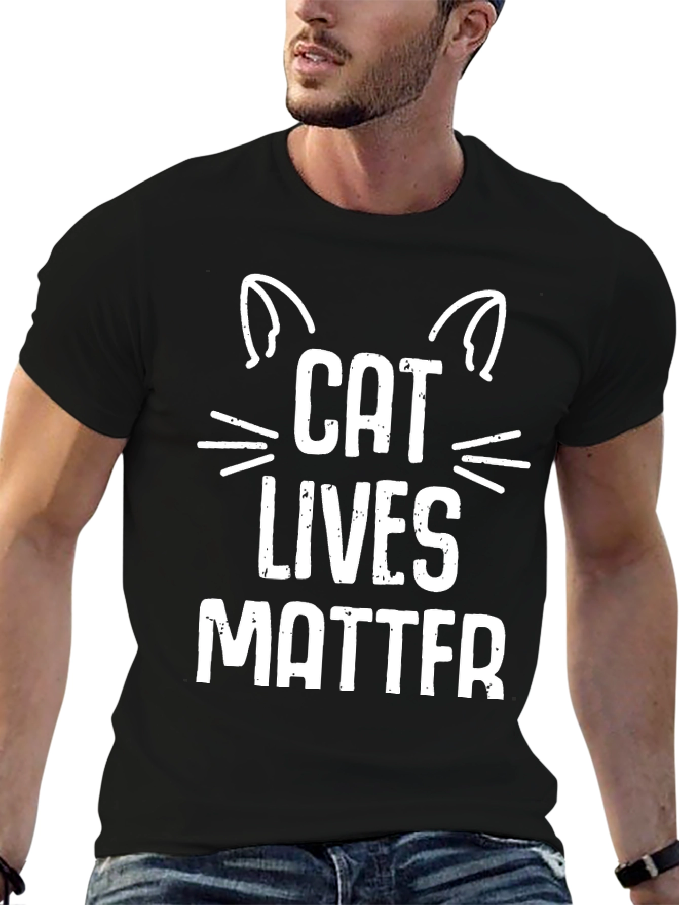 Cat Lives Matter Graphic Tee - Trendy Black T-Shirt