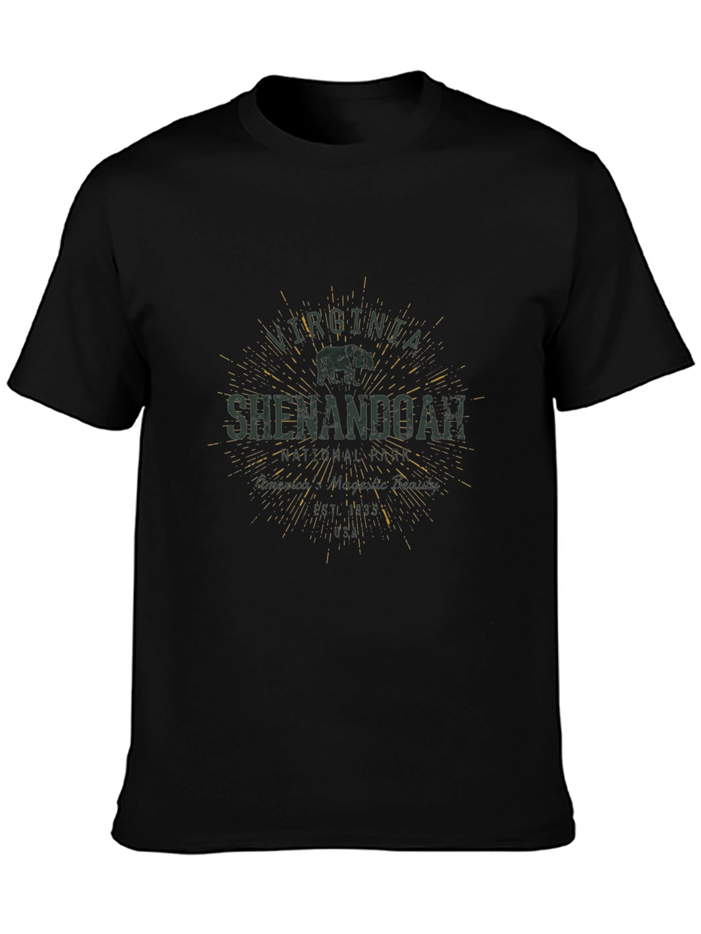 Shenandoah National Park Mens Black T-Shirt