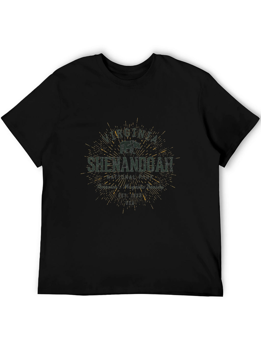 Shenandoah National Park Mens Black T-Shirt