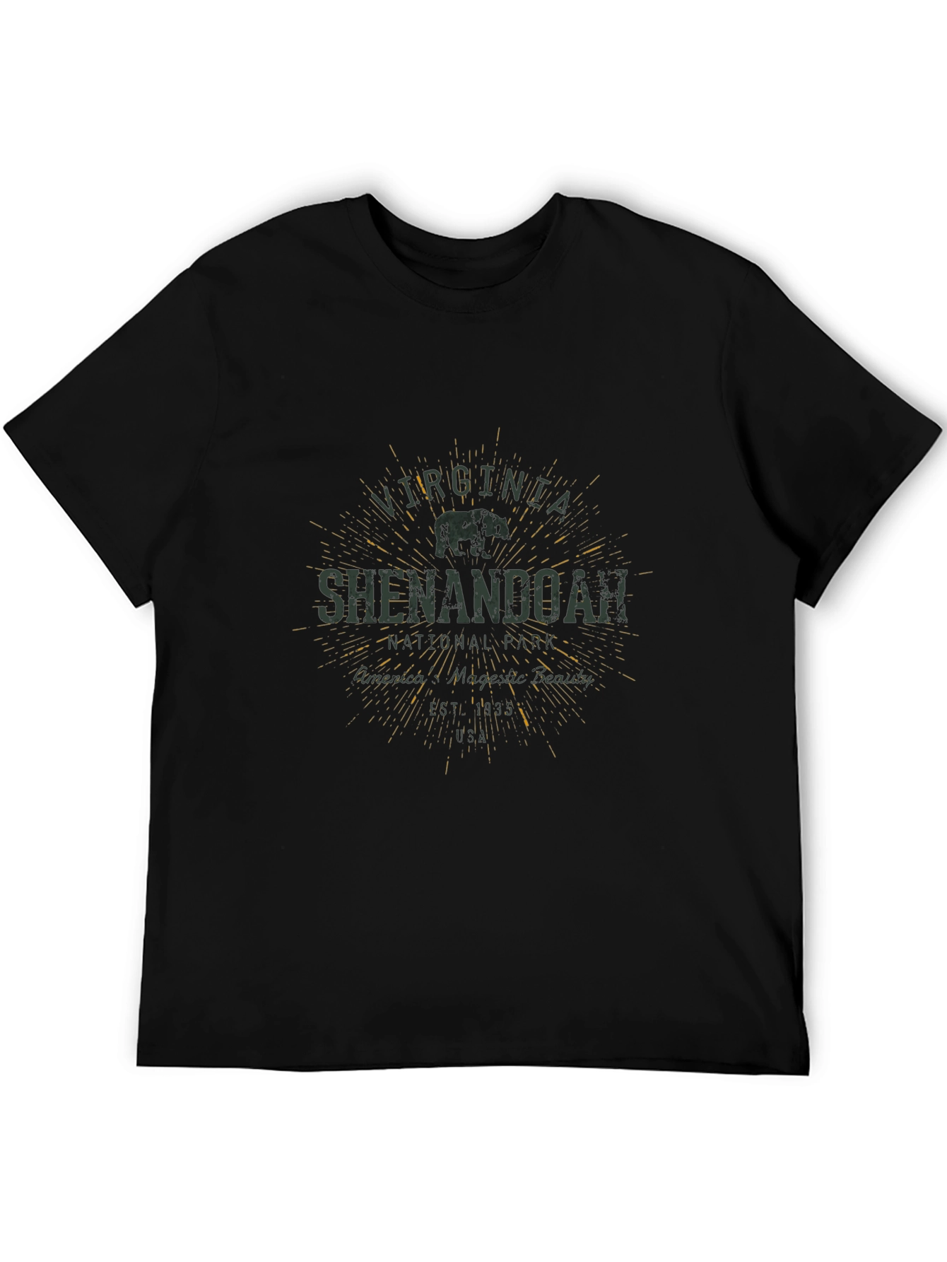 Shenandoah National Park Mens Black T-Shirt