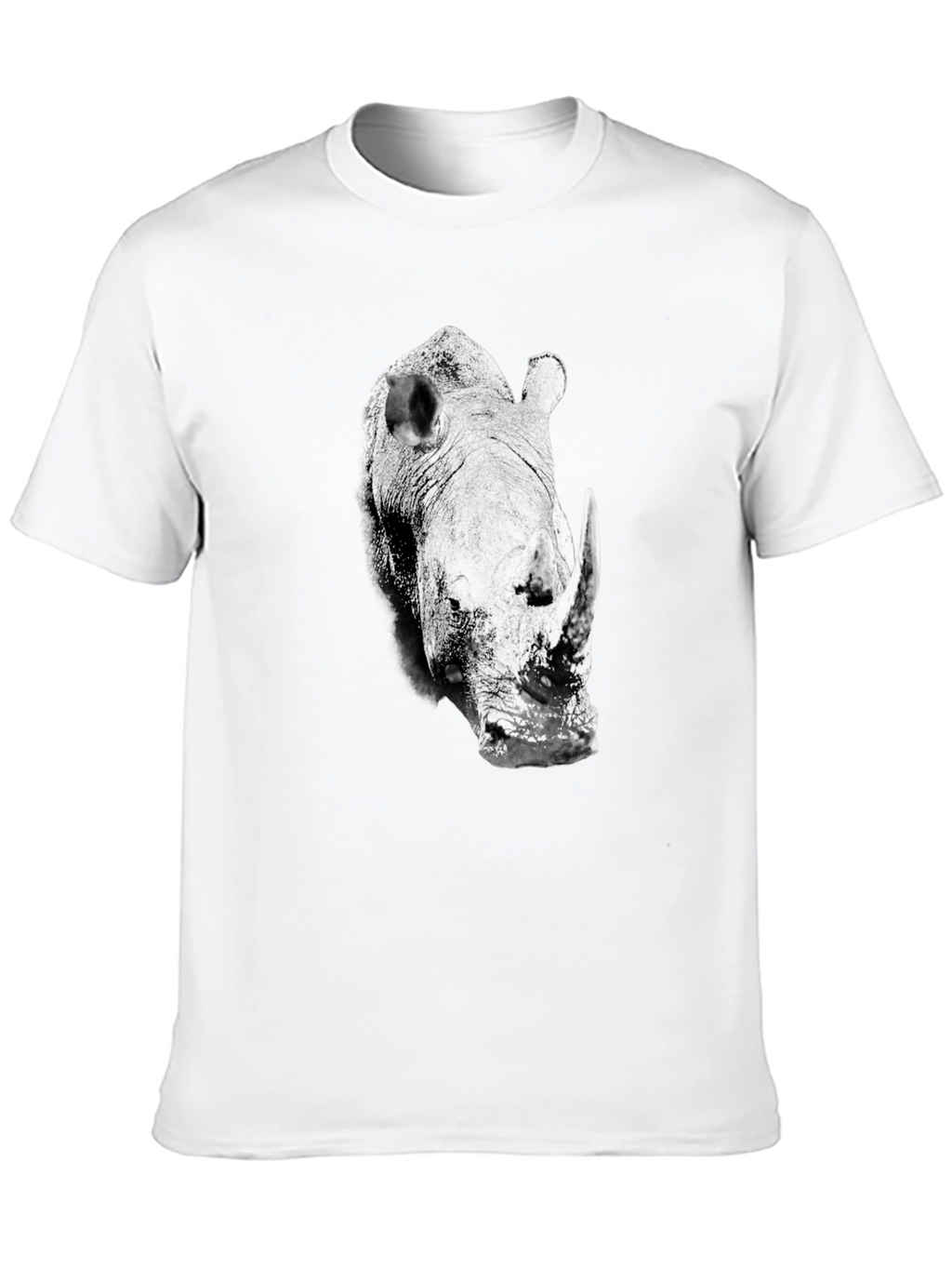 Black Rhino Graphic Tee - Unique Animal Design