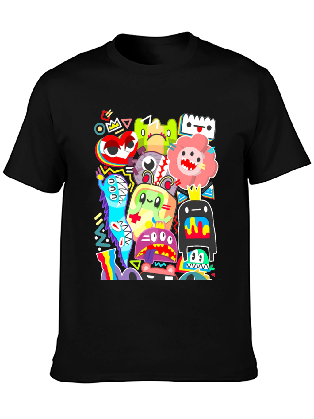 Funky Monster Graphic Print Black T-Shirt
