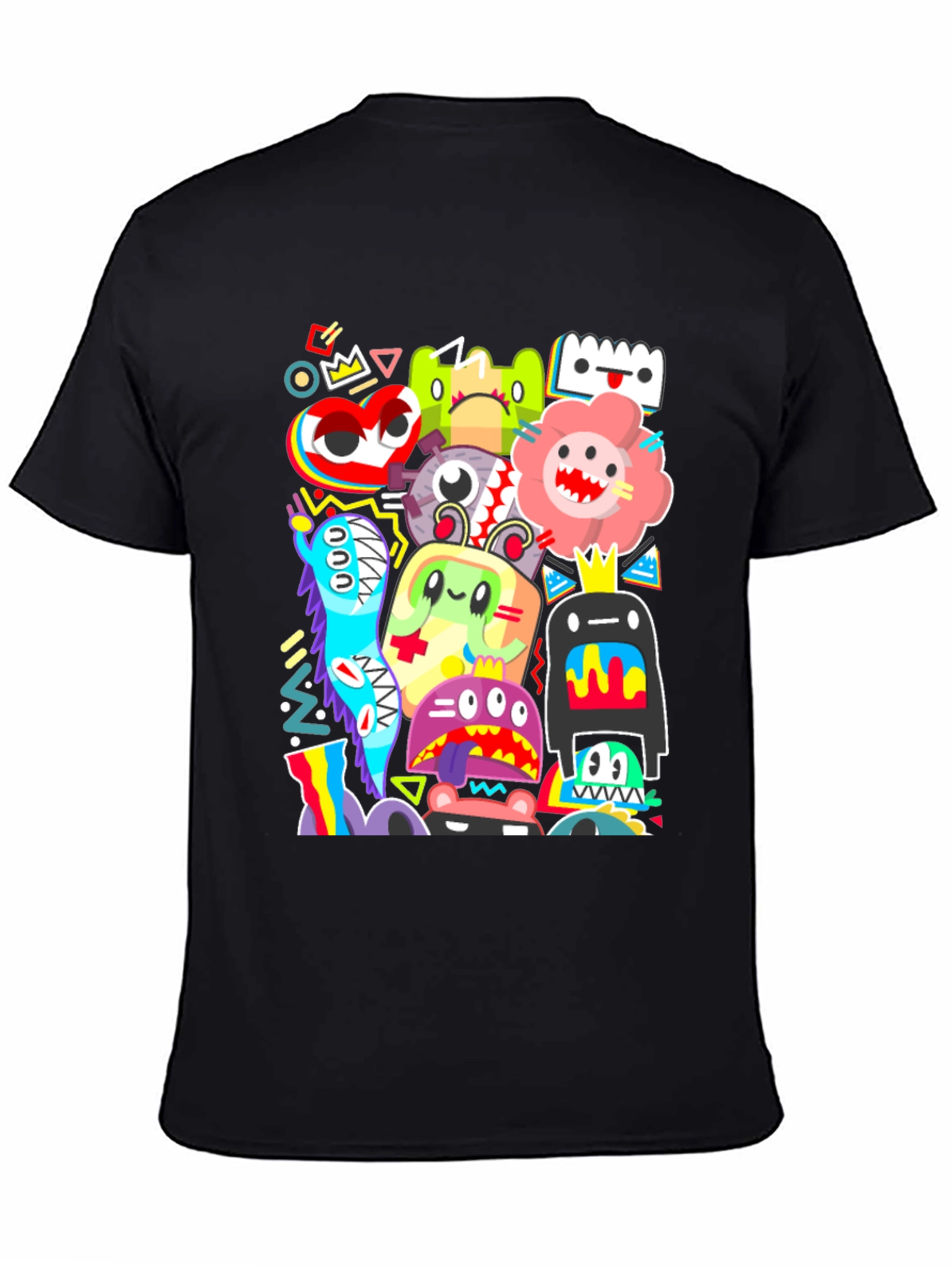 Funky Monster Graphic Print Black T-Shirt