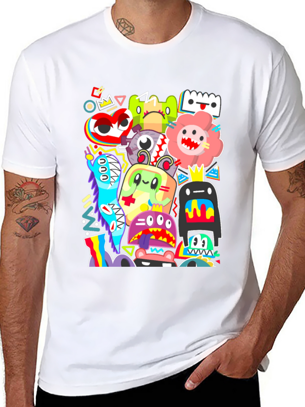 Funky Monster Graphic Print Black T-Shirt