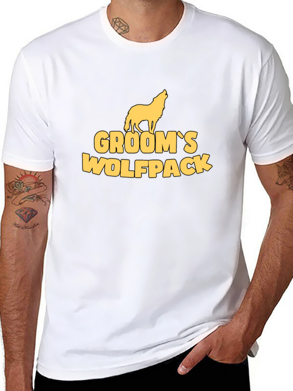 Grooms Wolfpack Black Cotton Graphic Tee