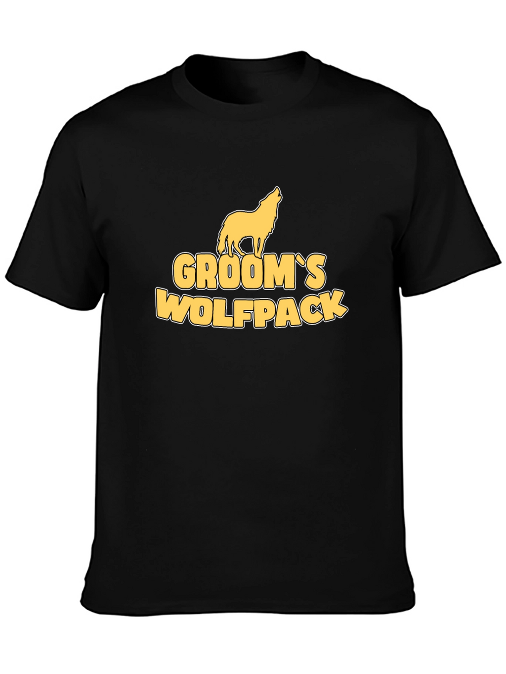 Grooms Wolfpack Black Cotton Graphic Tee
