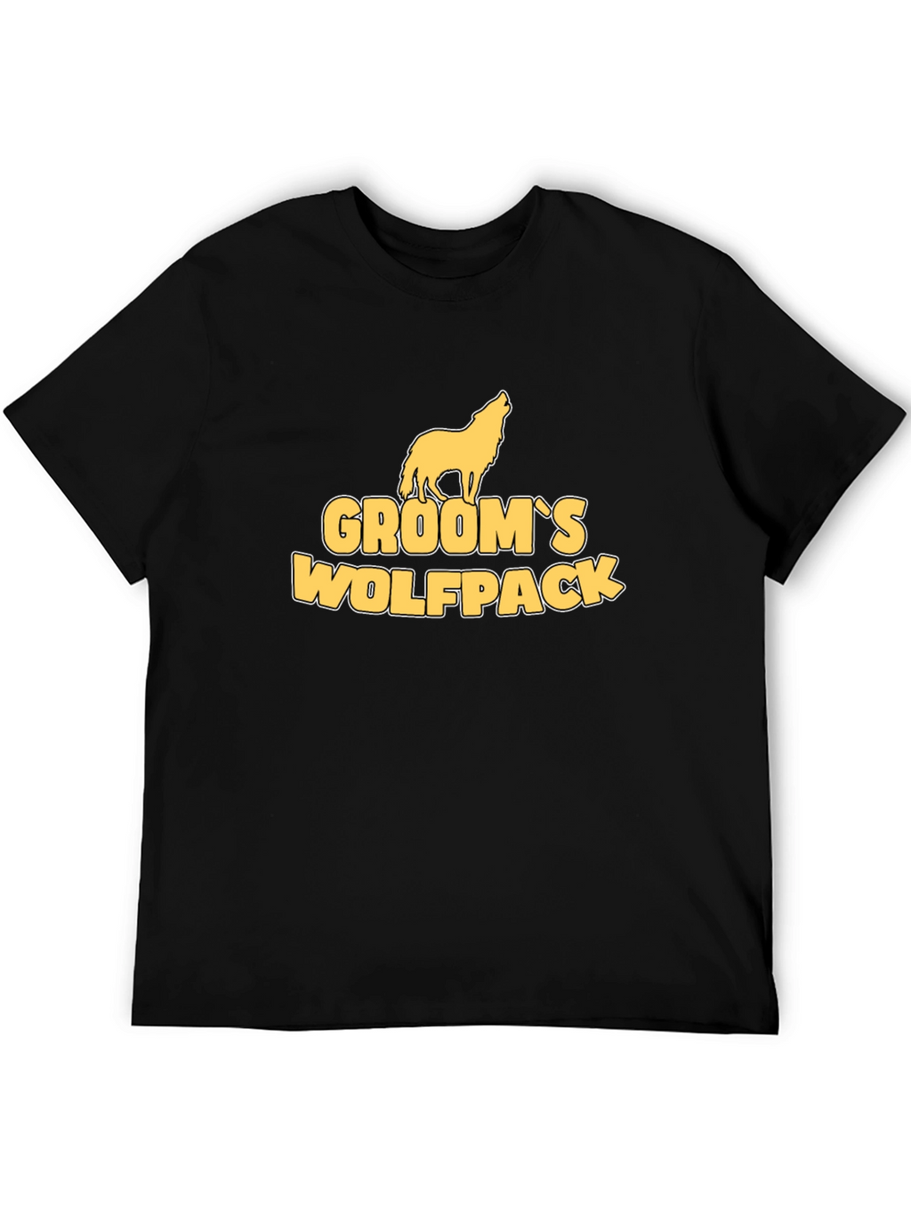 Grooms Wolfpack Black Cotton Graphic Tee