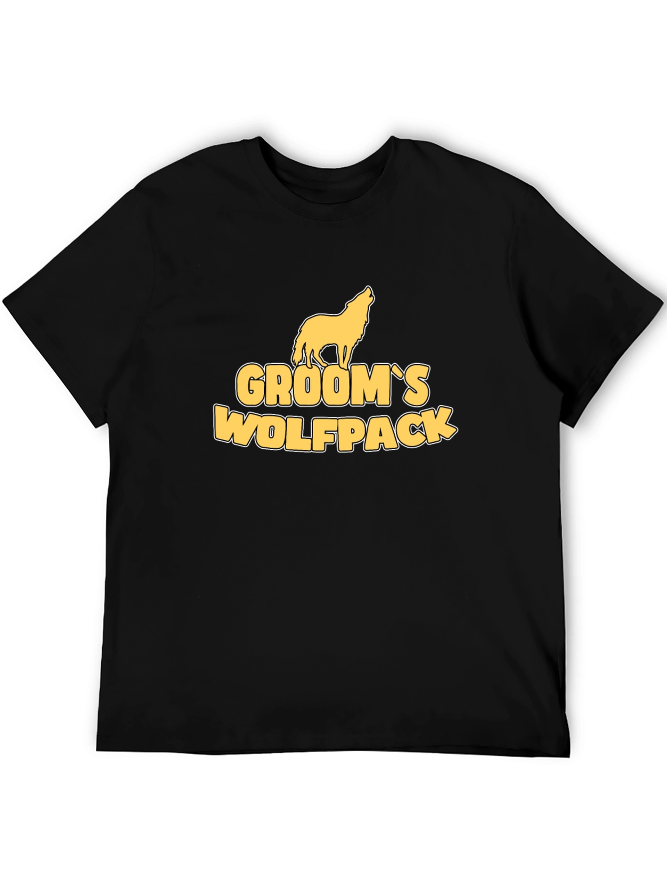 Grooms Wolfpack Black Cotton Graphic Tee