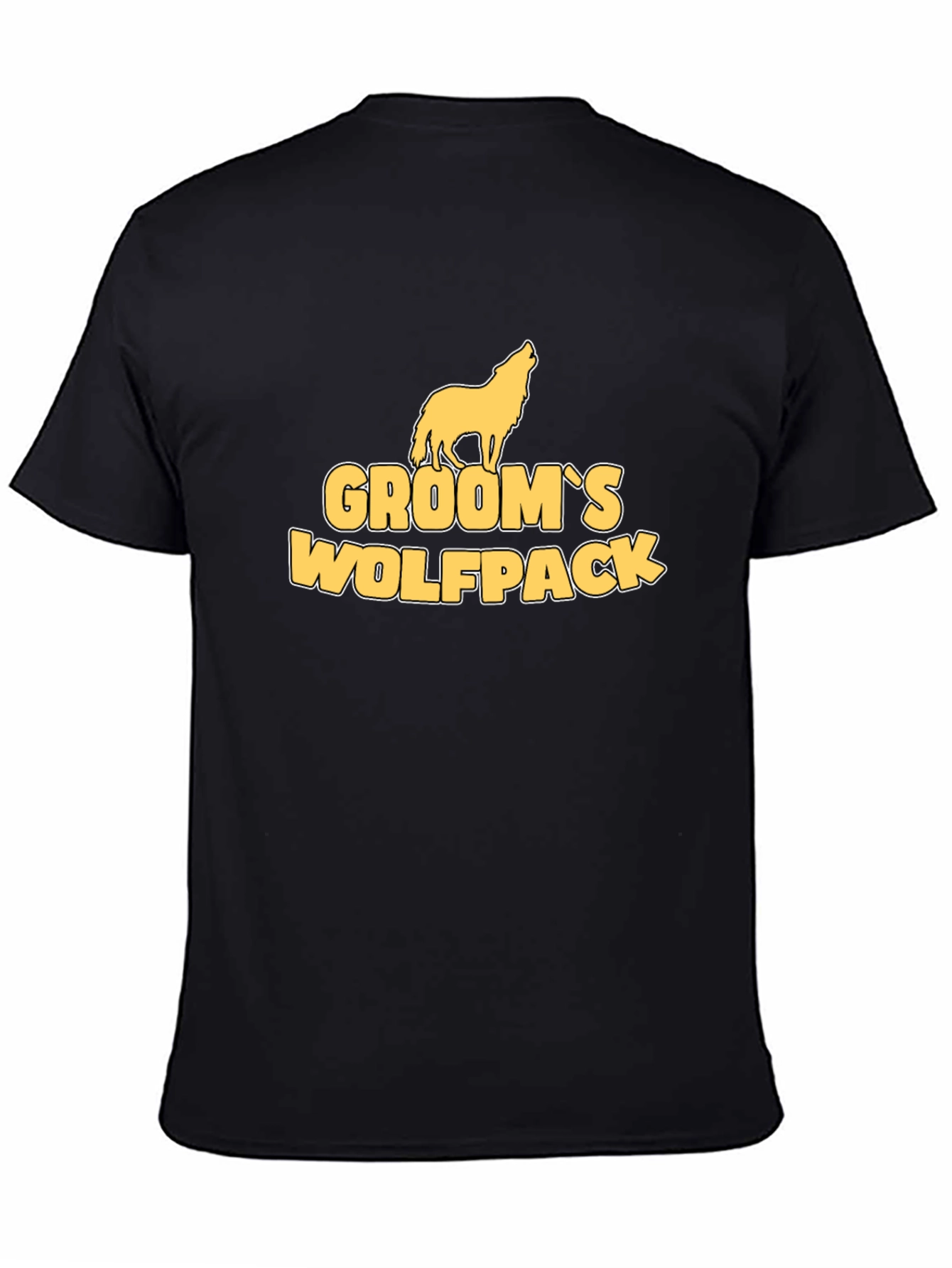 Grooms Wolfpack Black Cotton Graphic Tee