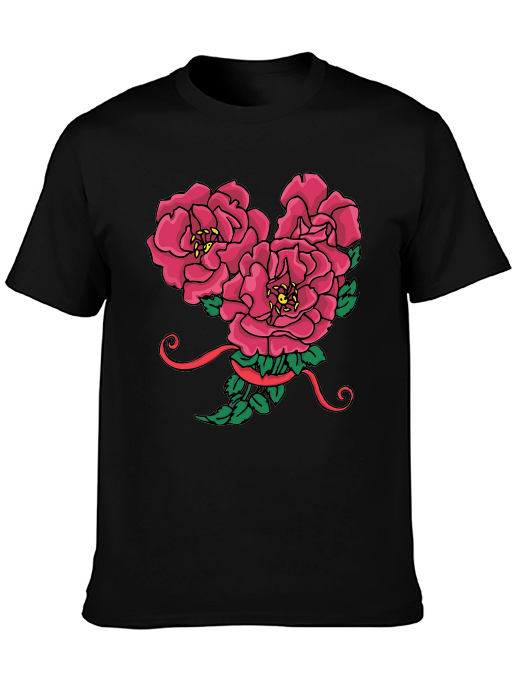 Floral Mickey Mouse Head Graphic Tee