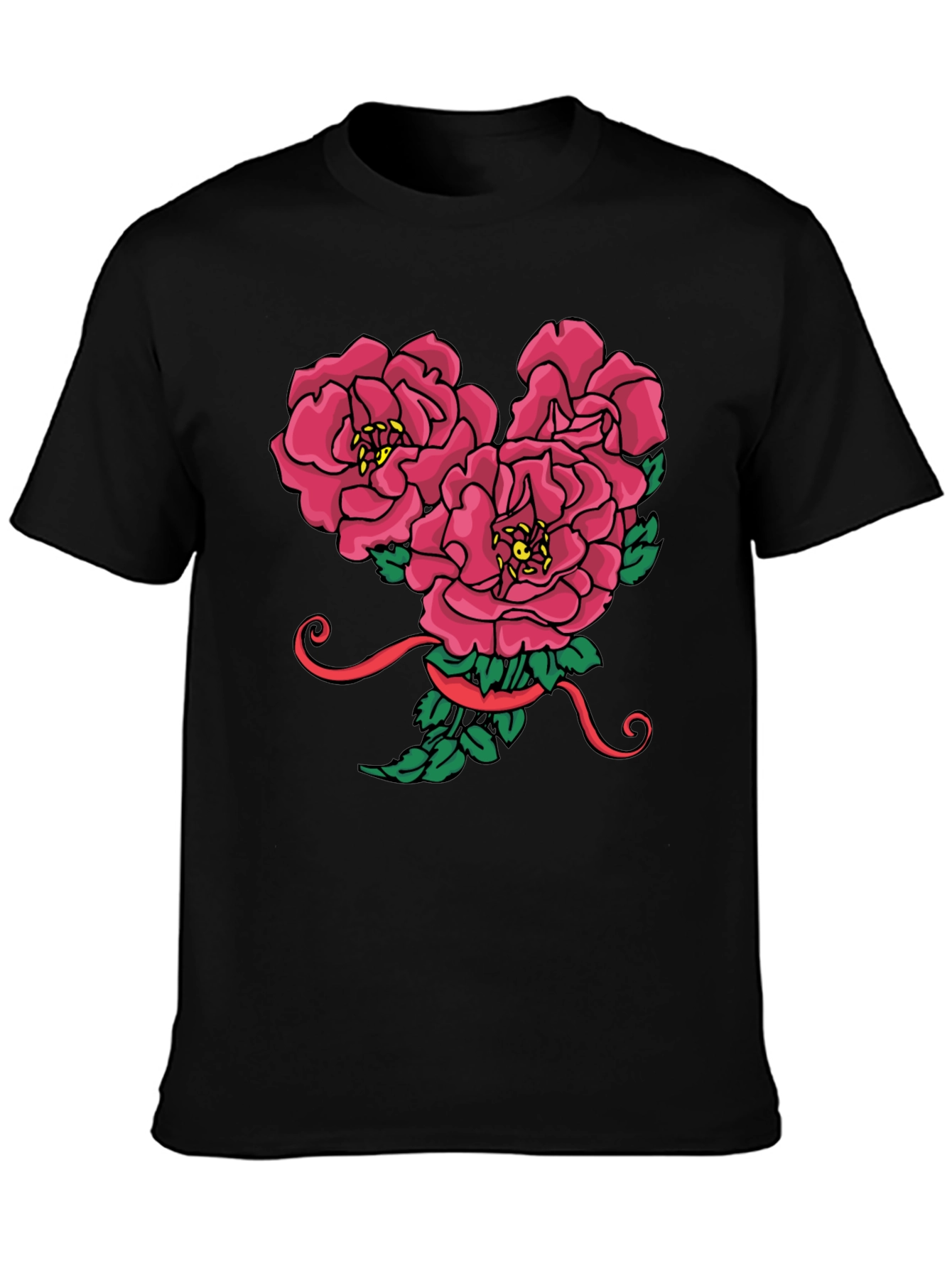 Floral Mickey Mouse Head Graphic Tee