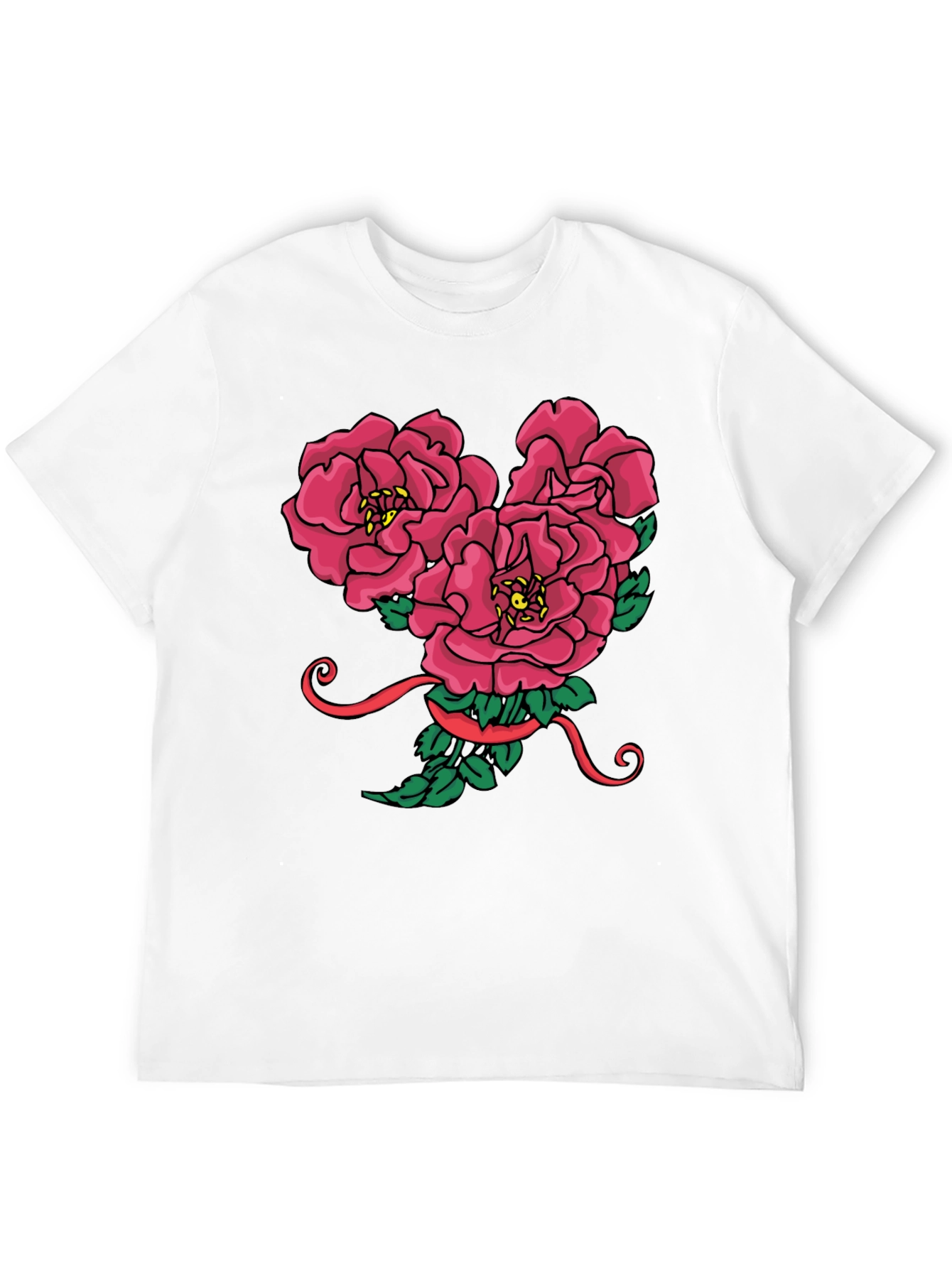 Floral Mickey Mouse Head Graphic Tee