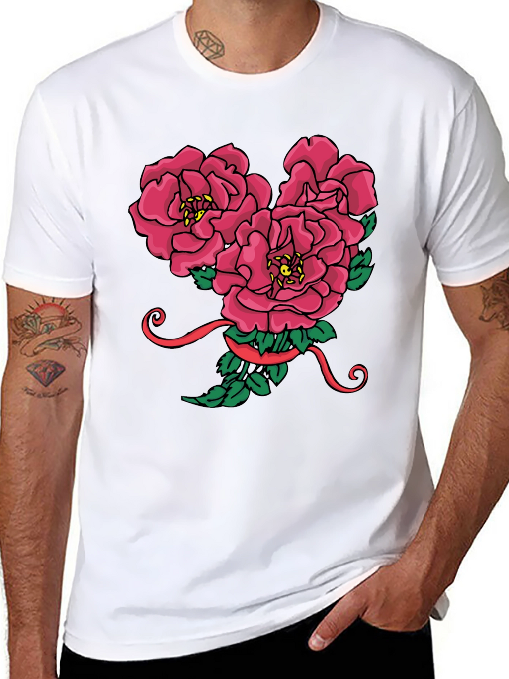 Floral Mickey Mouse Head Graphic Tee