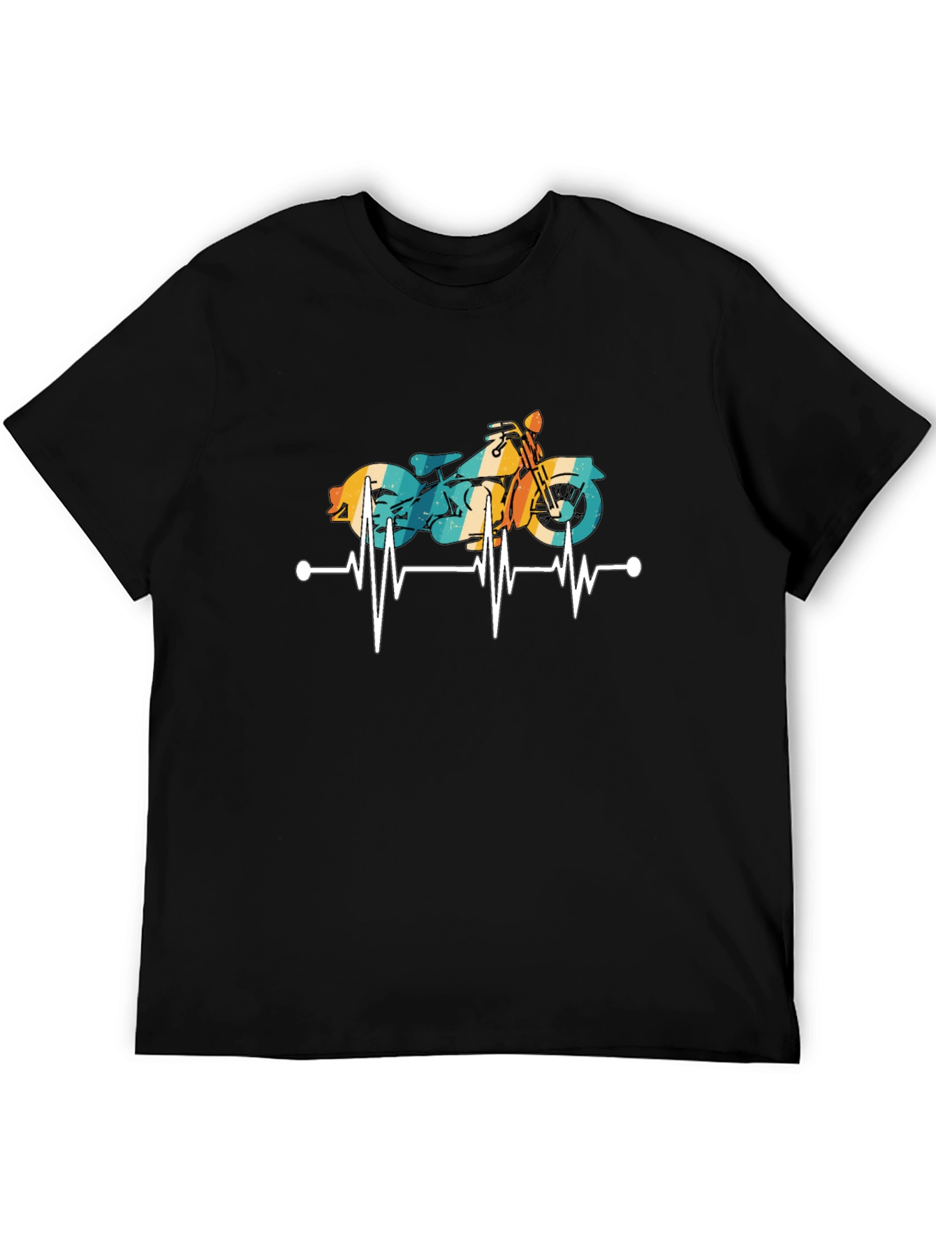 Motorcycle Heartbeat Graphic Tee - Ride with Passion