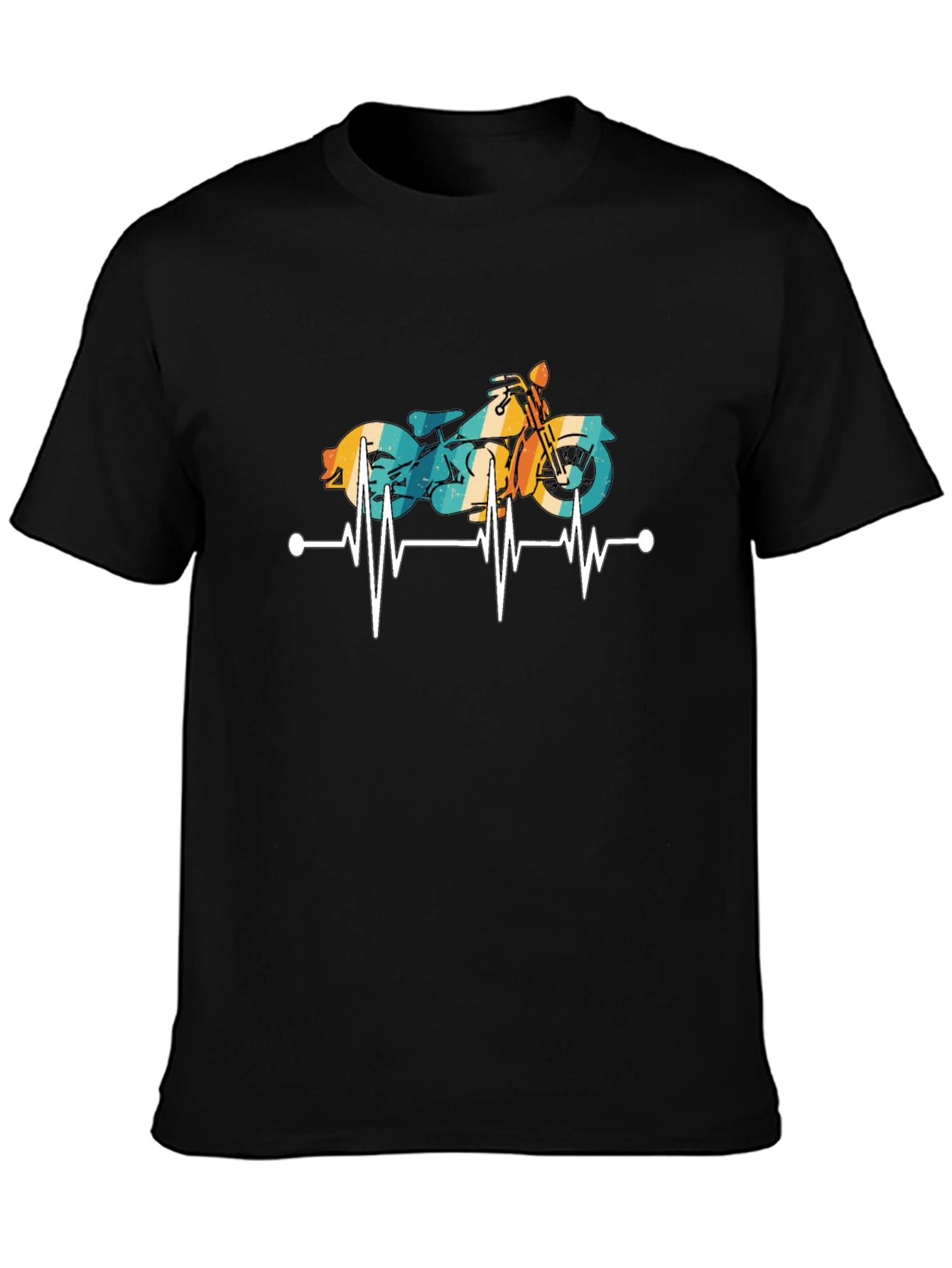 Motorcycle Heartbeat Graphic Tee - Ride with Passion